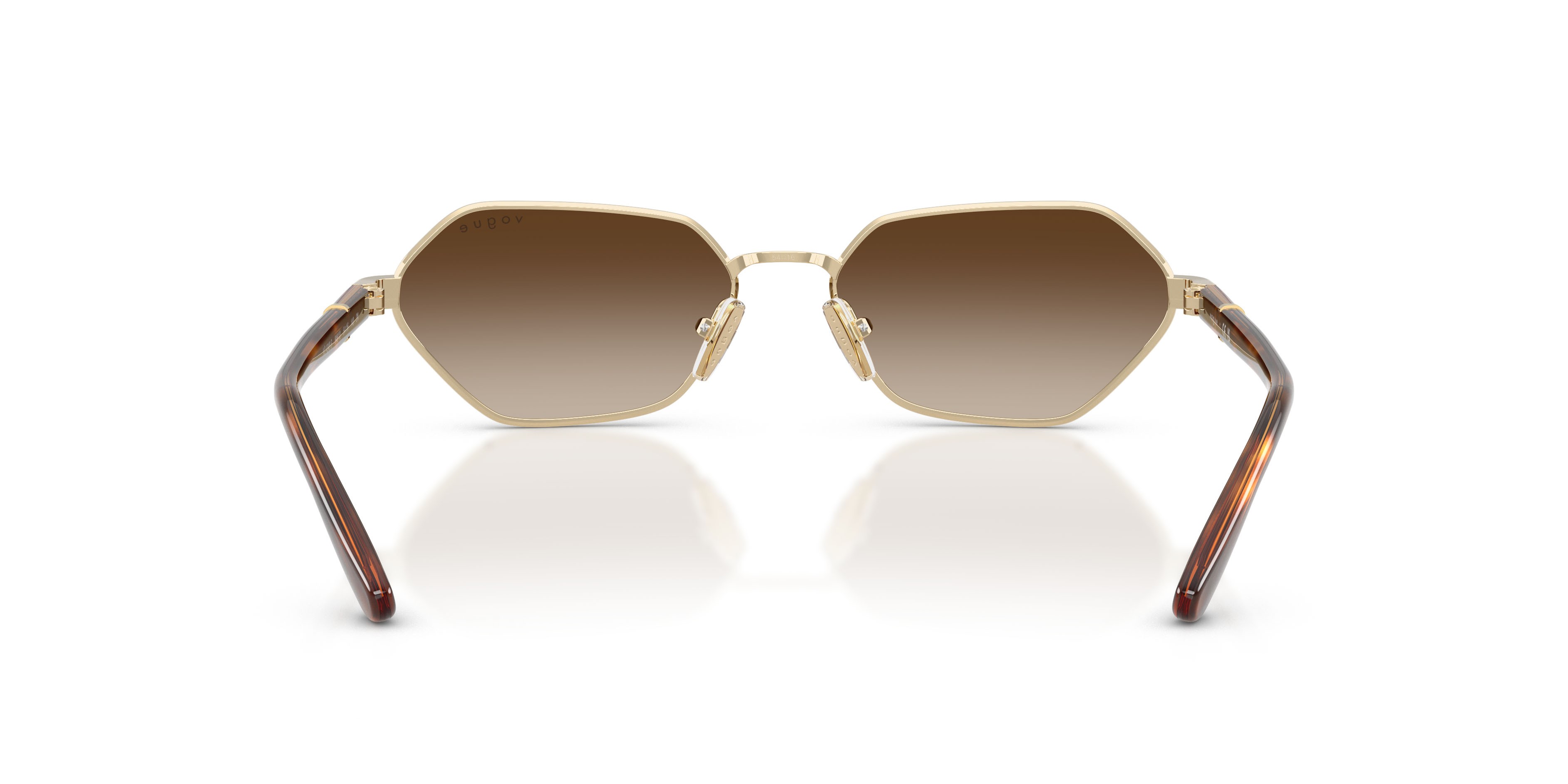 Sunglasses Vogue VO 4349S (848/13) color oro pallido shape butterfly lenses marrone sfumato