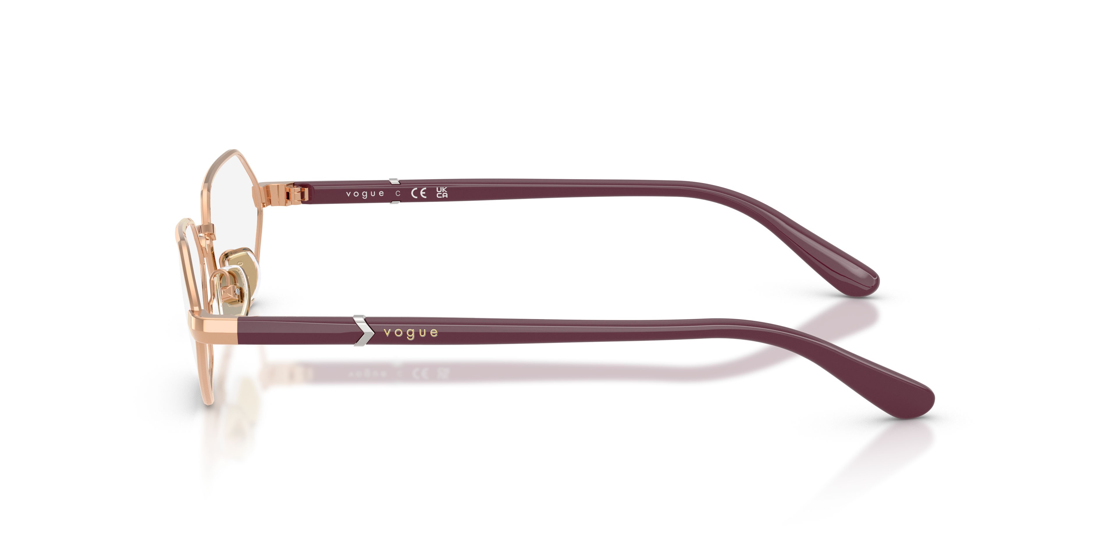 Occhiali da vista Vogue VO 4350 (5152) colore oro rose forma farfalla lenti lente demo
