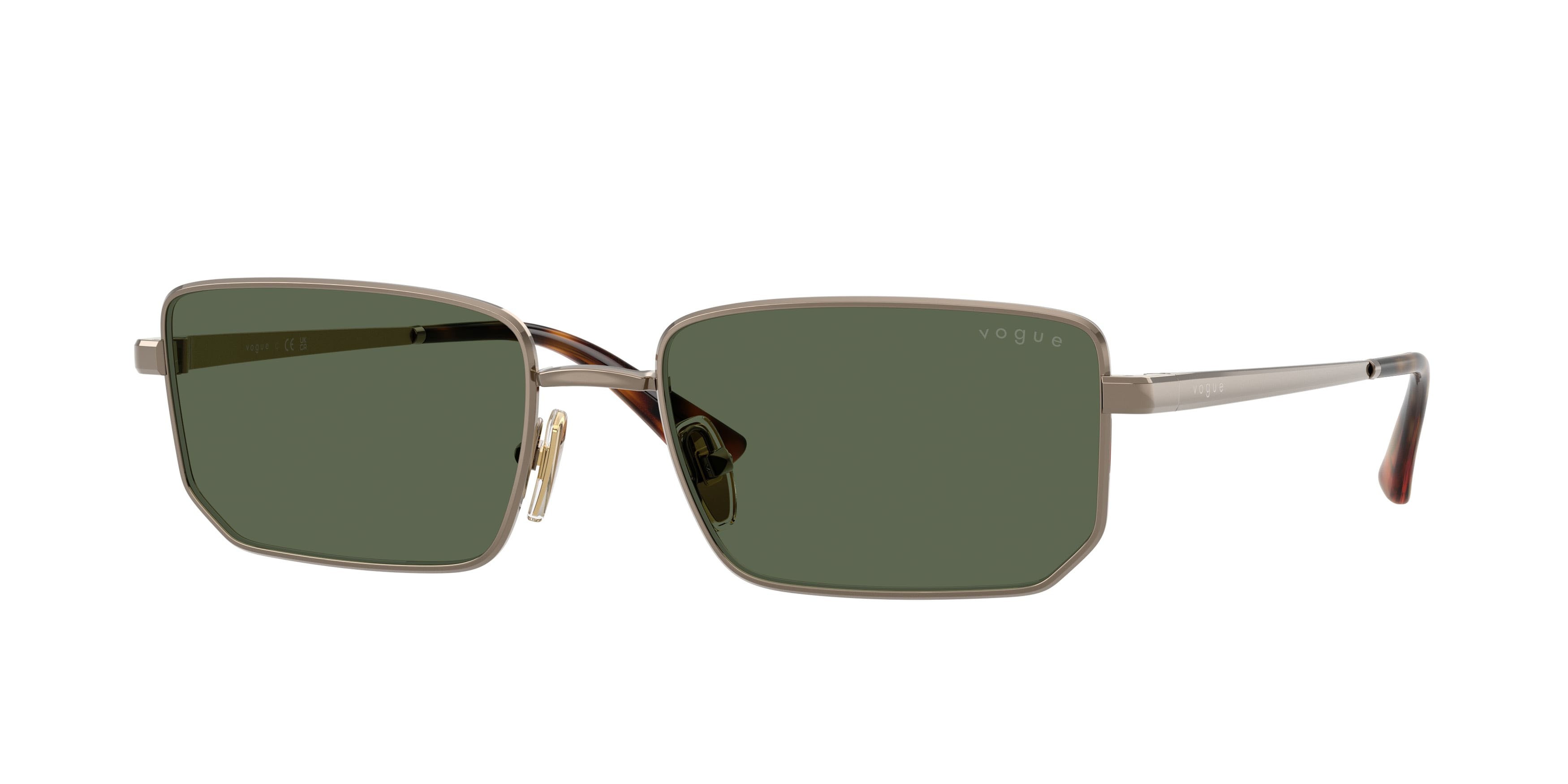 Sunglasses Vogue VO 4352S (513871) color marrone chiaro shape irregular lenses verde scuro