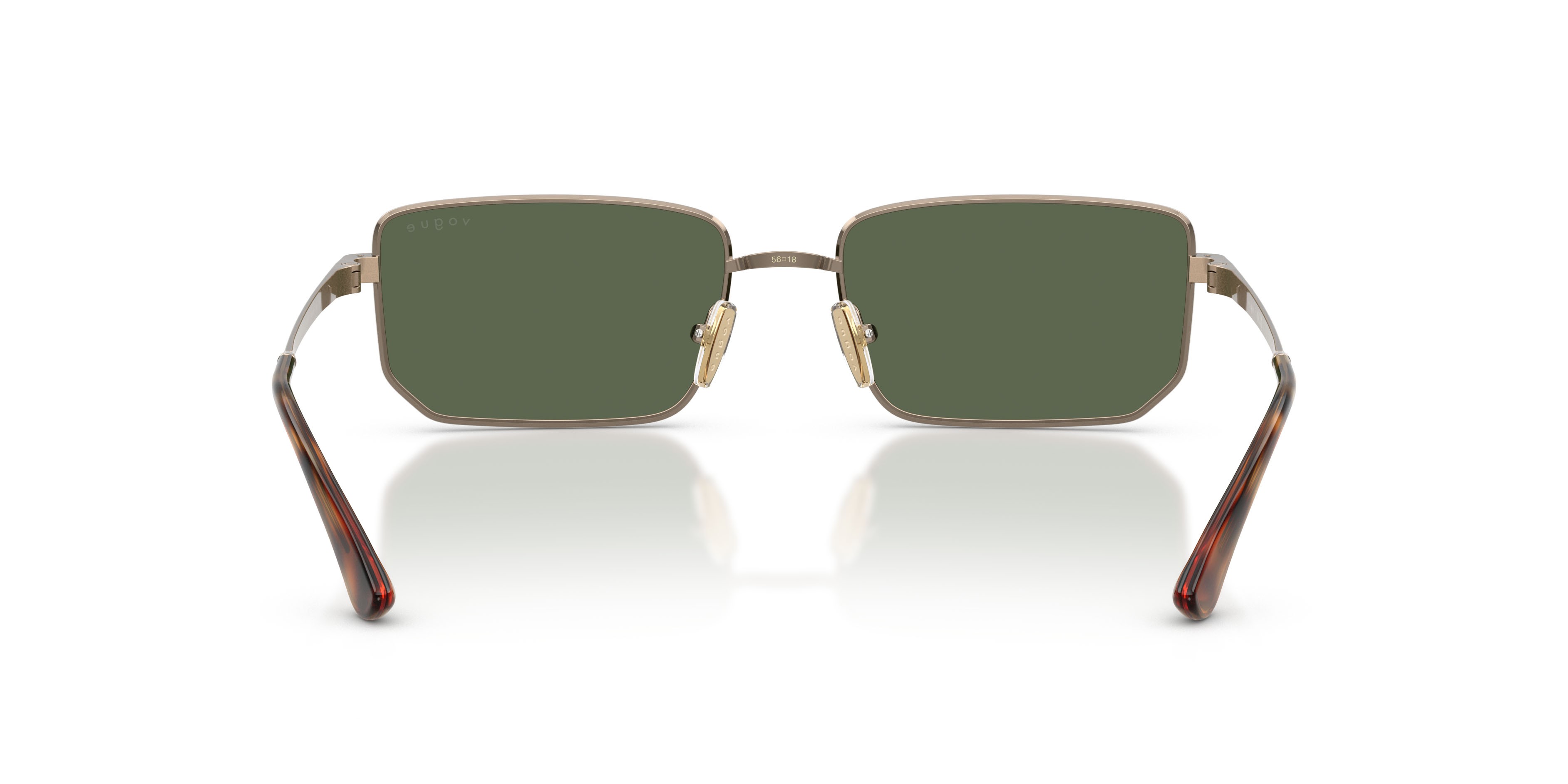 Sunglasses Vogue VO 4352S (513871) color marrone chiaro shape irregular lenses verde scuro