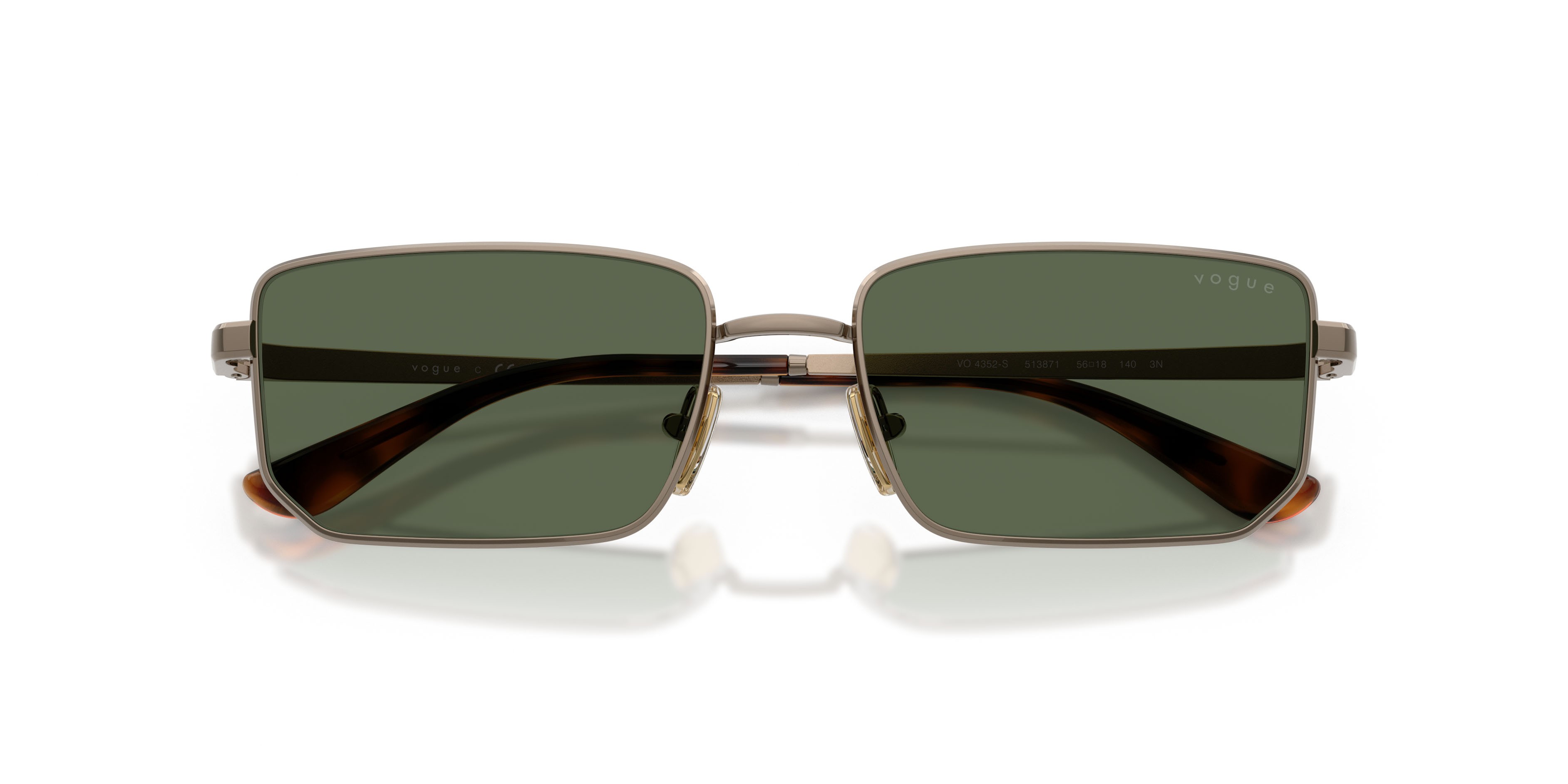 Sunglasses Vogue VO 4352S (513871) color marrone chiaro shape irregular lenses verde scuro
