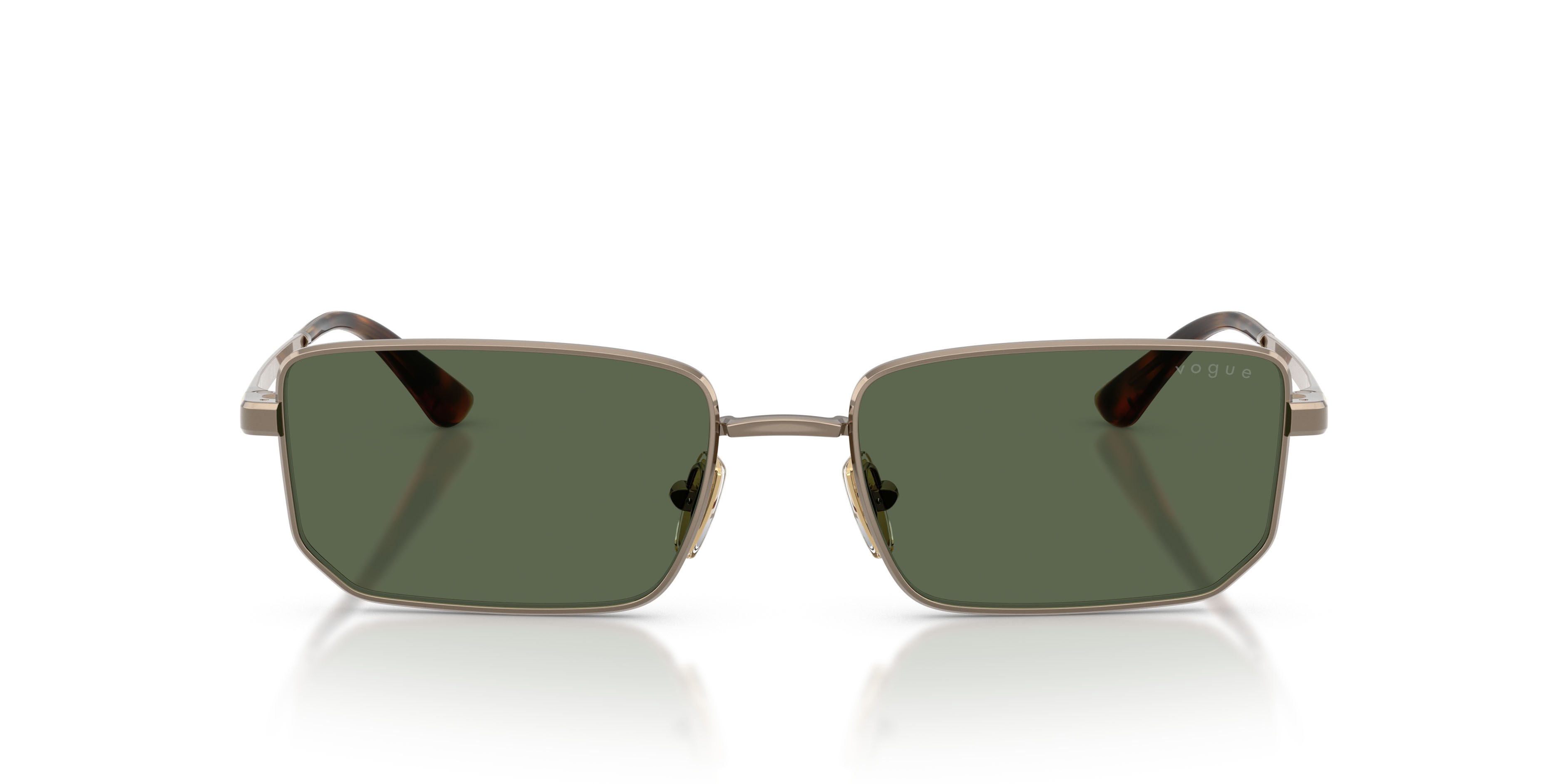 Sunglasses Vogue VO 4352S (513871) color marrone chiaro shape irregular lenses verde scuro