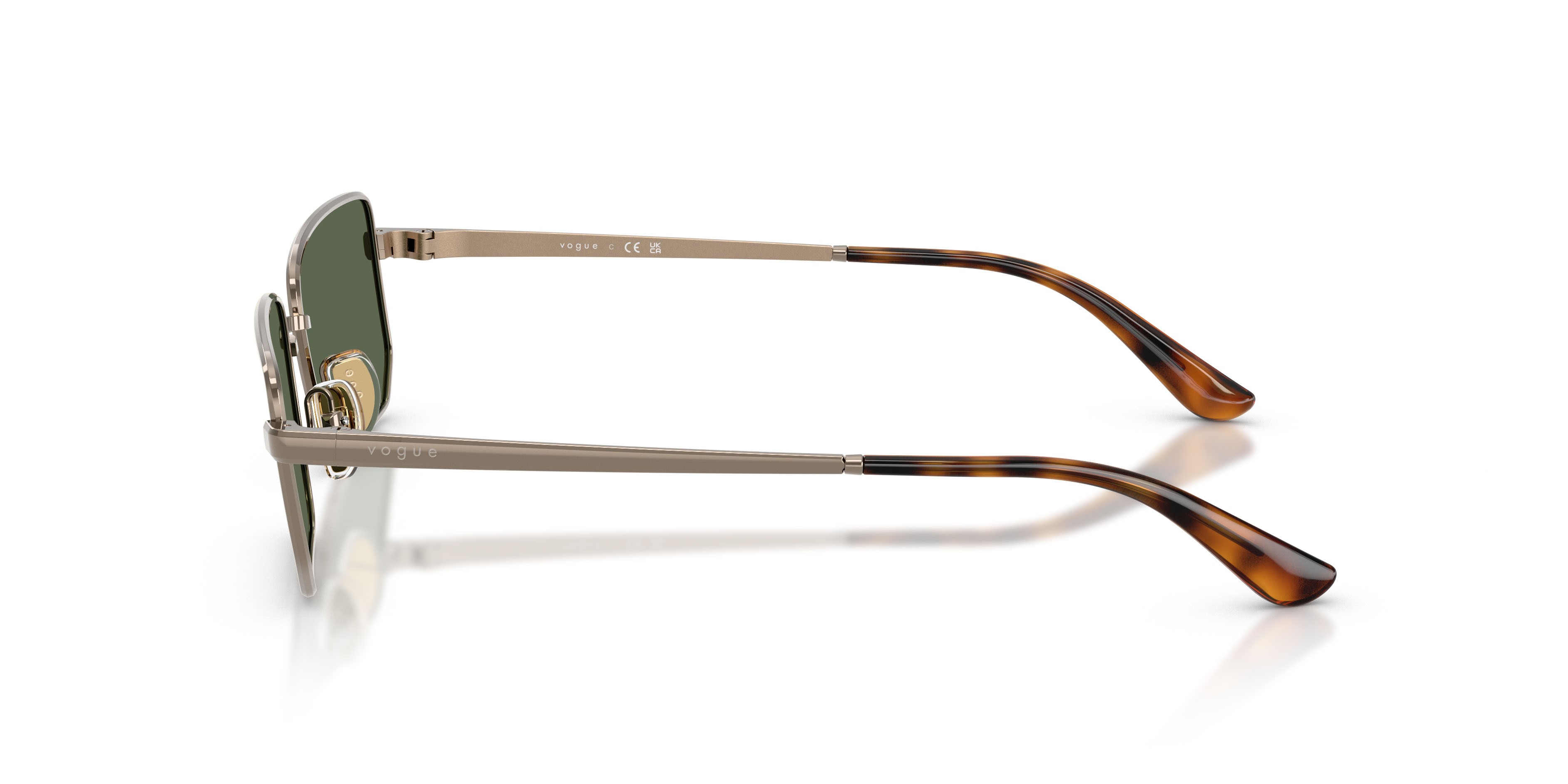 Sunglasses Vogue VO 4352S (513871) color marrone chiaro shape irregular lenses verde scuro