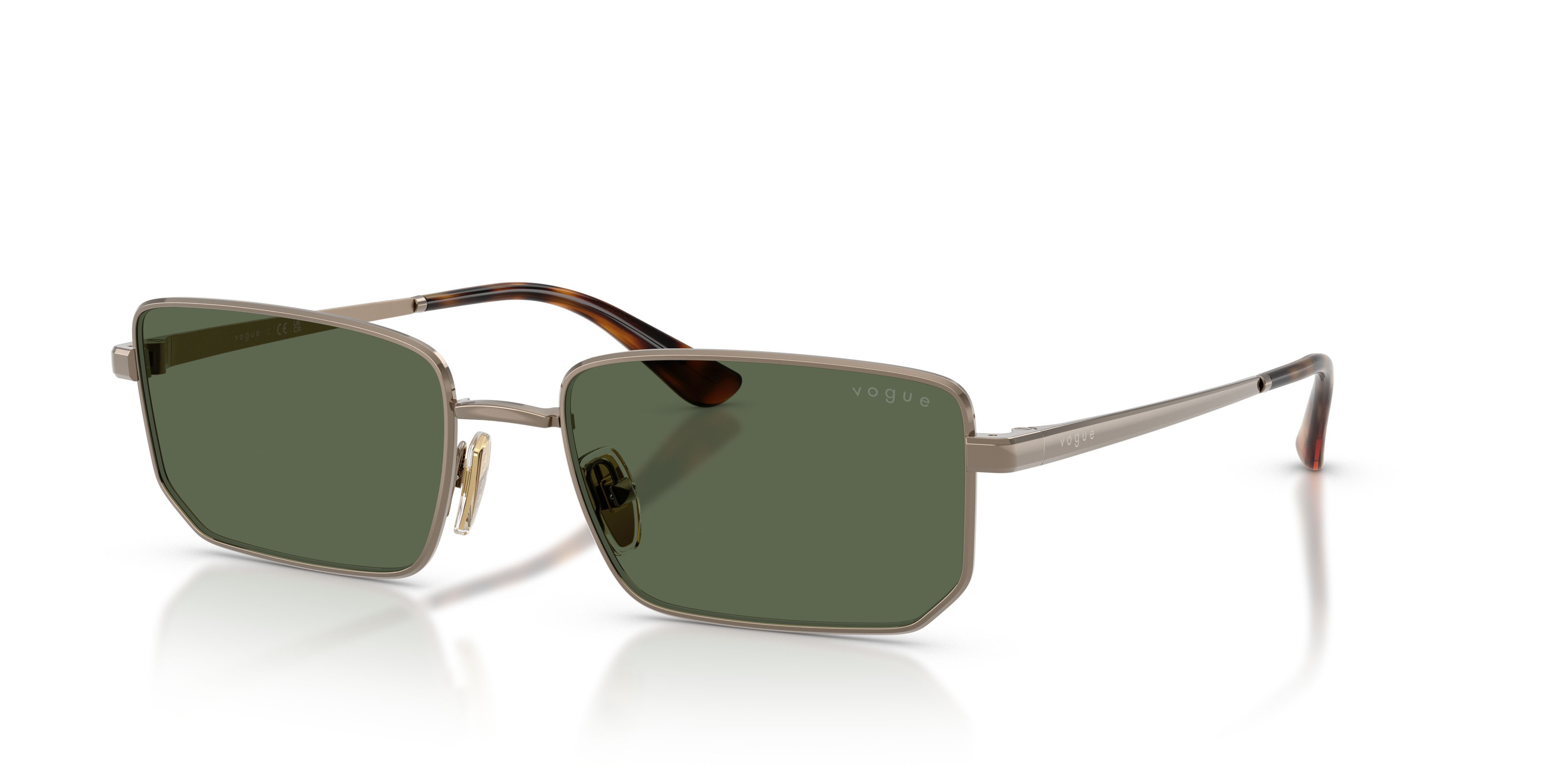 Sunglasses Vogue VO 4352S (513871) color marrone chiaro shape irregular lenses verde scuro