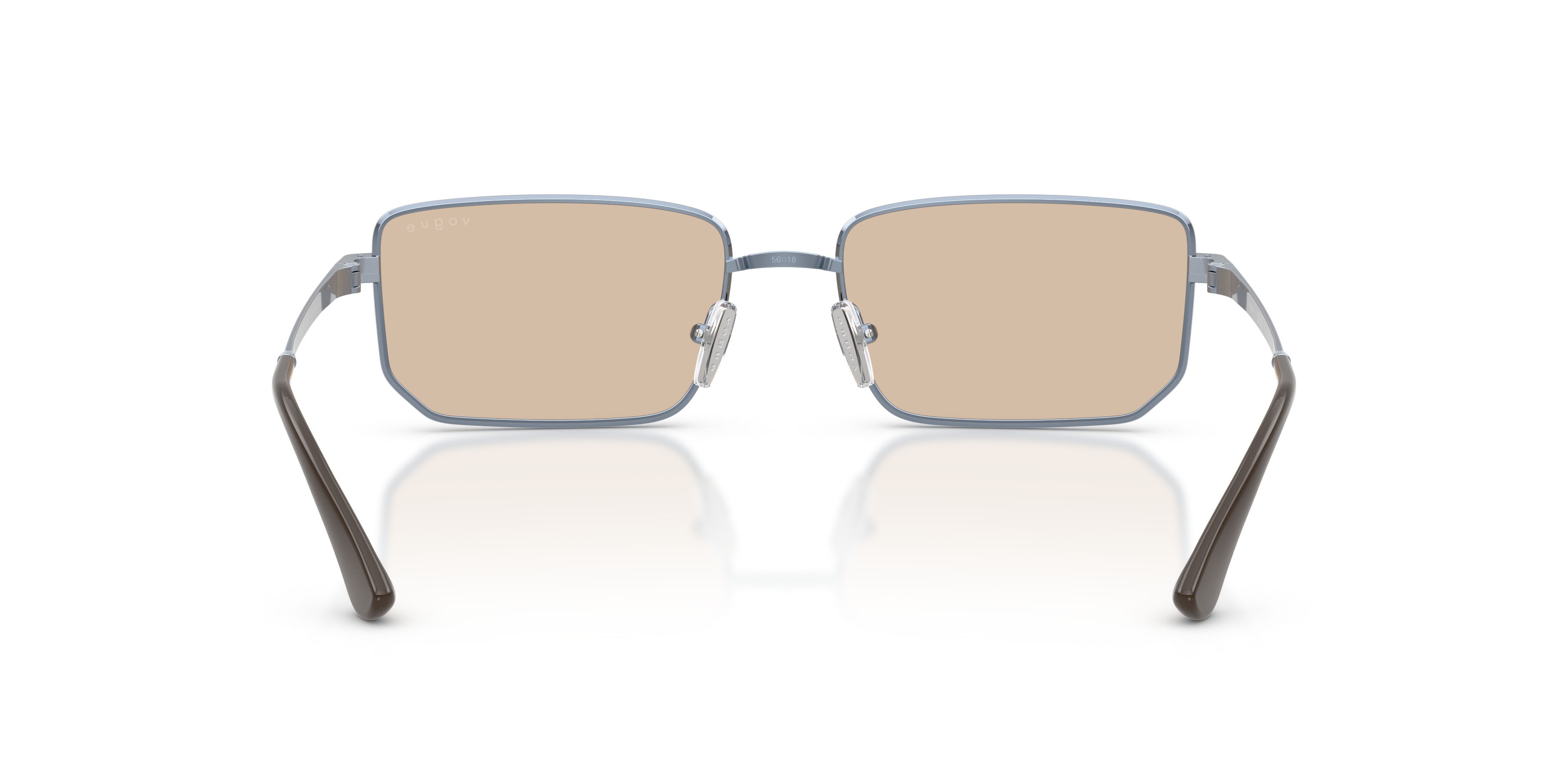 Sunglasses Vogue VO 4352S (521493) color azzurro shape irregular lenses marrone chiaro