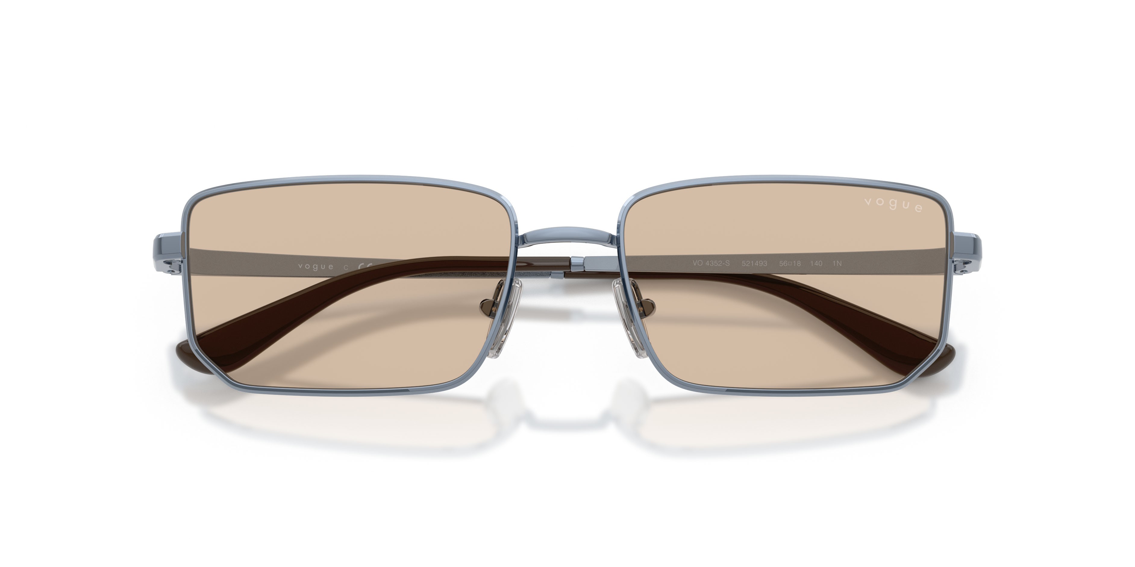 Sunglasses Vogue VO 4352S (521493) color azzurro shape irregular lenses marrone chiaro