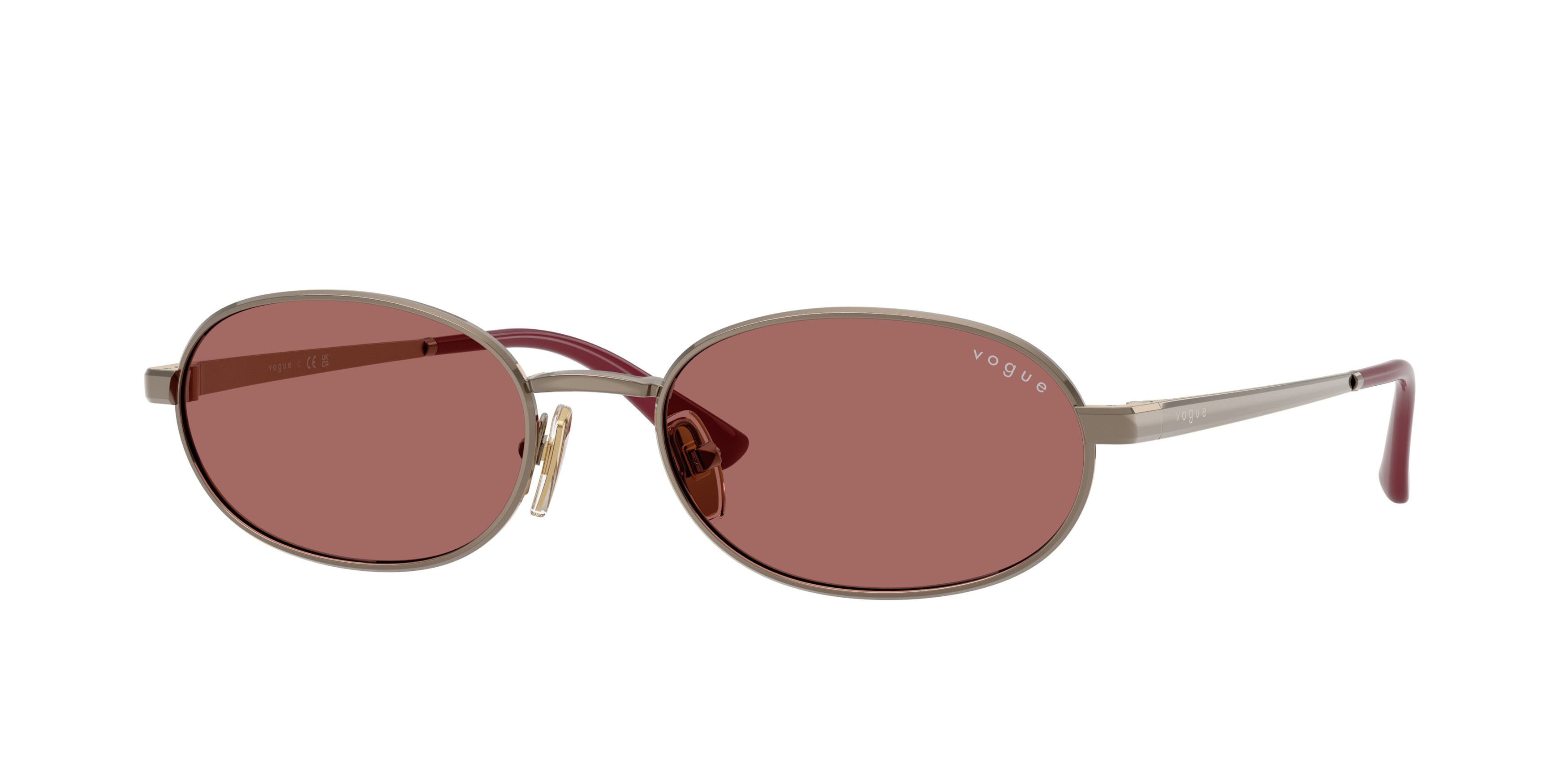 Occhiali da sole Vogue VO 4353S (513869) colore marrone chiaro forma ovale lenti violetto scuro