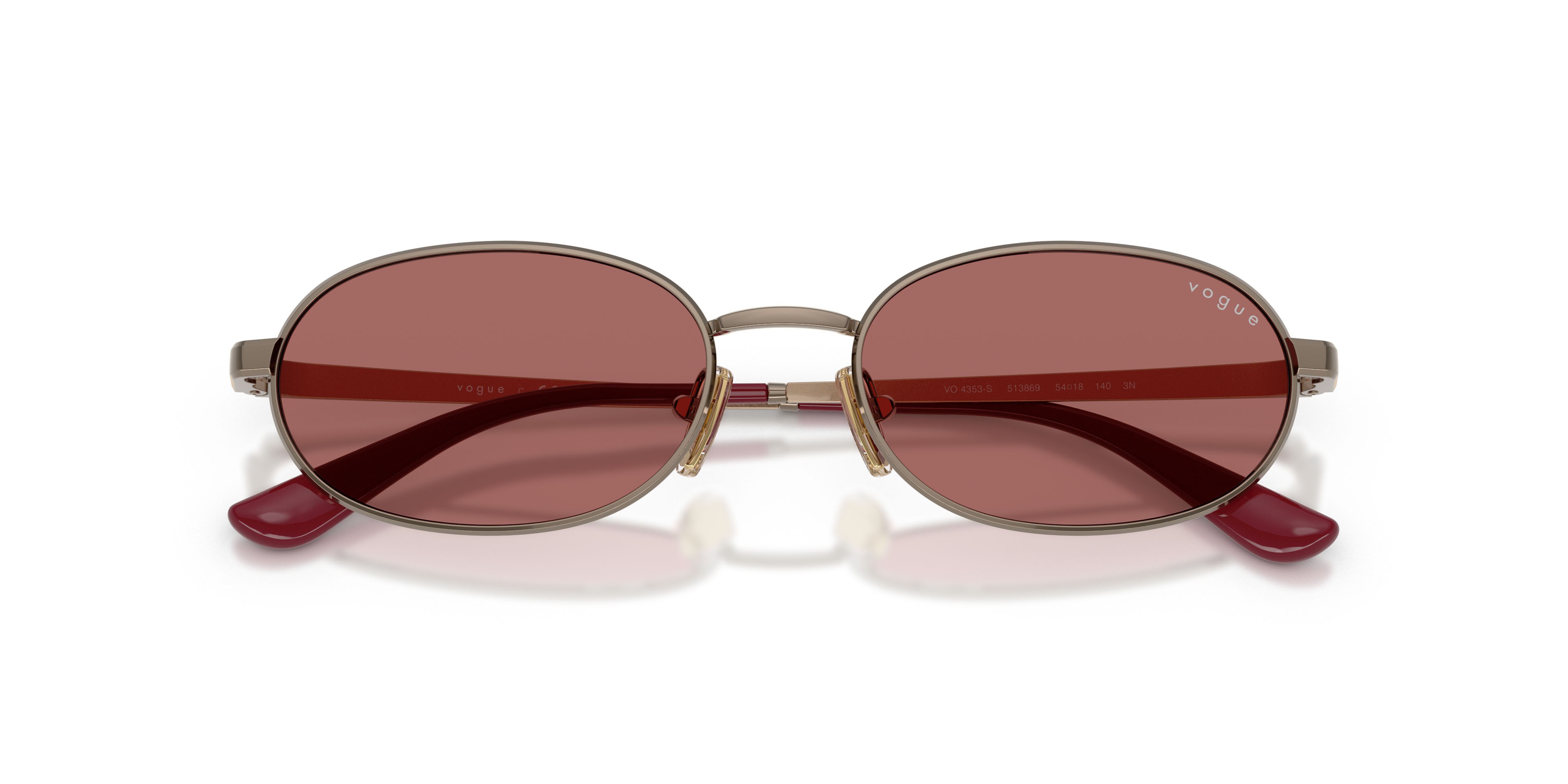 Occhiali da sole Vogue VO 4353S (513869) colore marrone chiaro forma ovale lenti violetto scuro