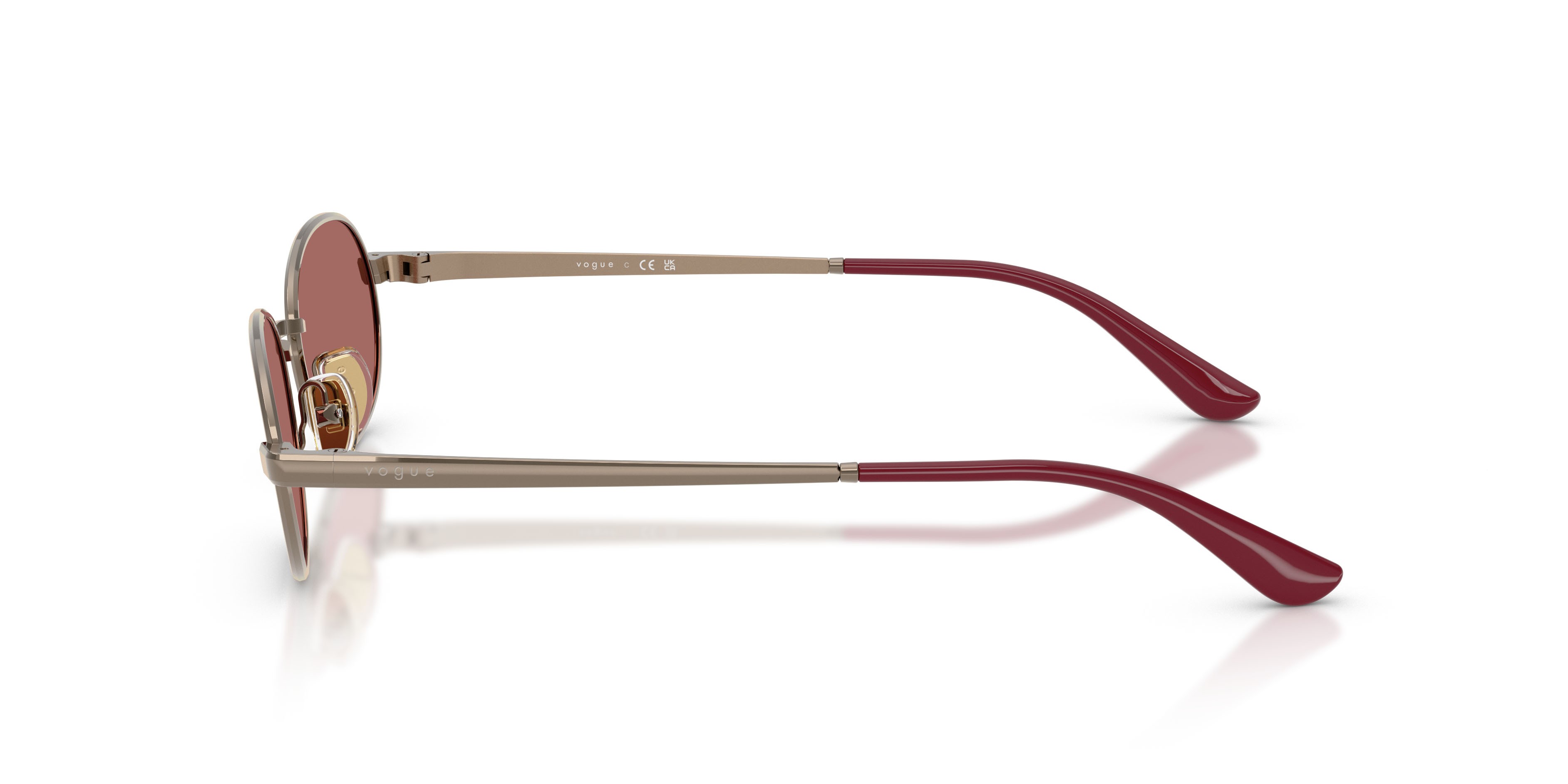 Occhiali da sole Vogue VO 4353S (513869) colore marrone chiaro forma ovale lenti violetto scuro
