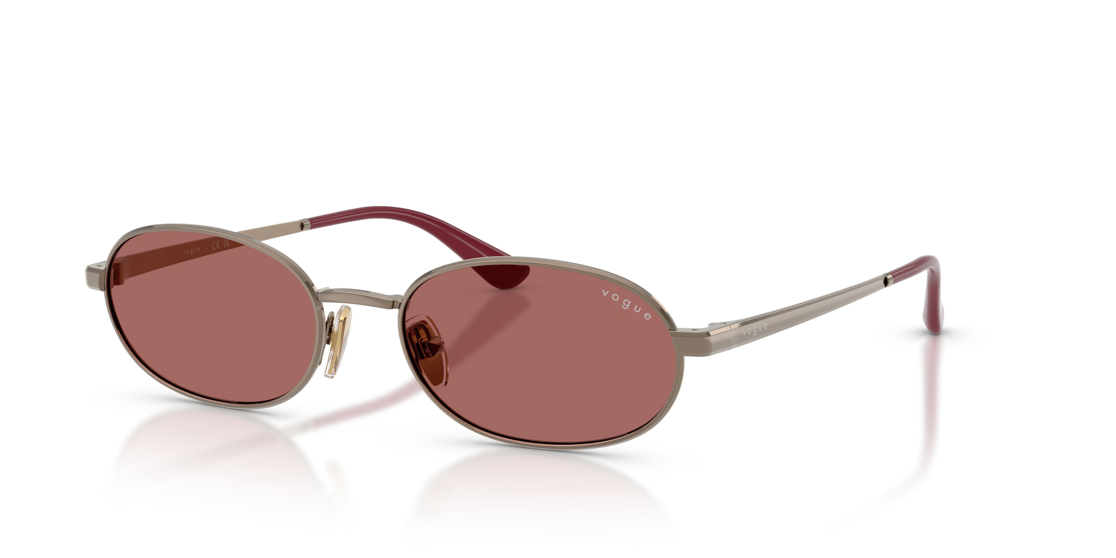 Occhiali da sole Vogue VO 4353S (513869) colore marrone chiaro forma ovale lenti violetto scuro