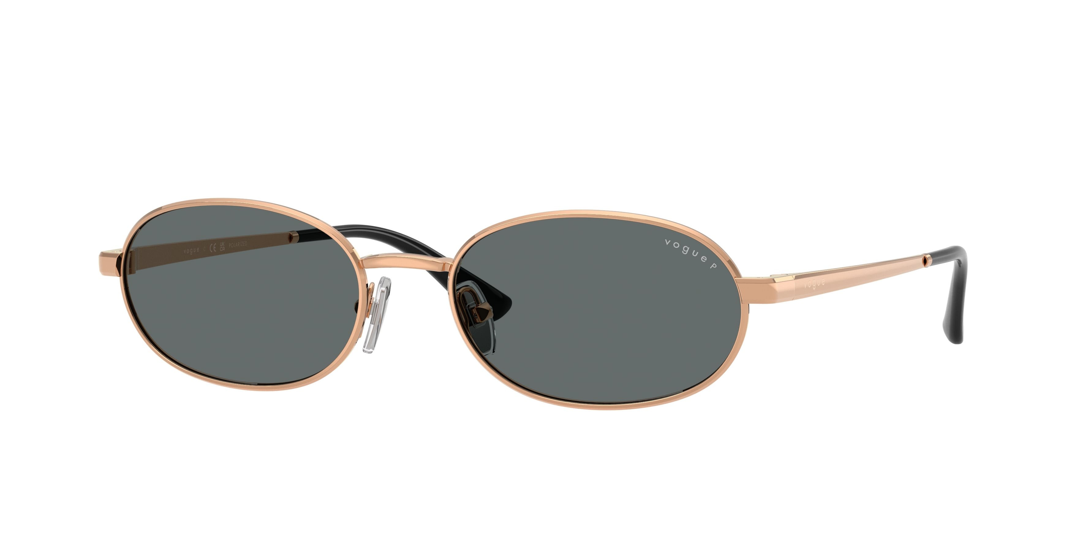 Sunglasses Vogue VO 4353S (515281) color oro rose shape oval lenses polar grigio scuro