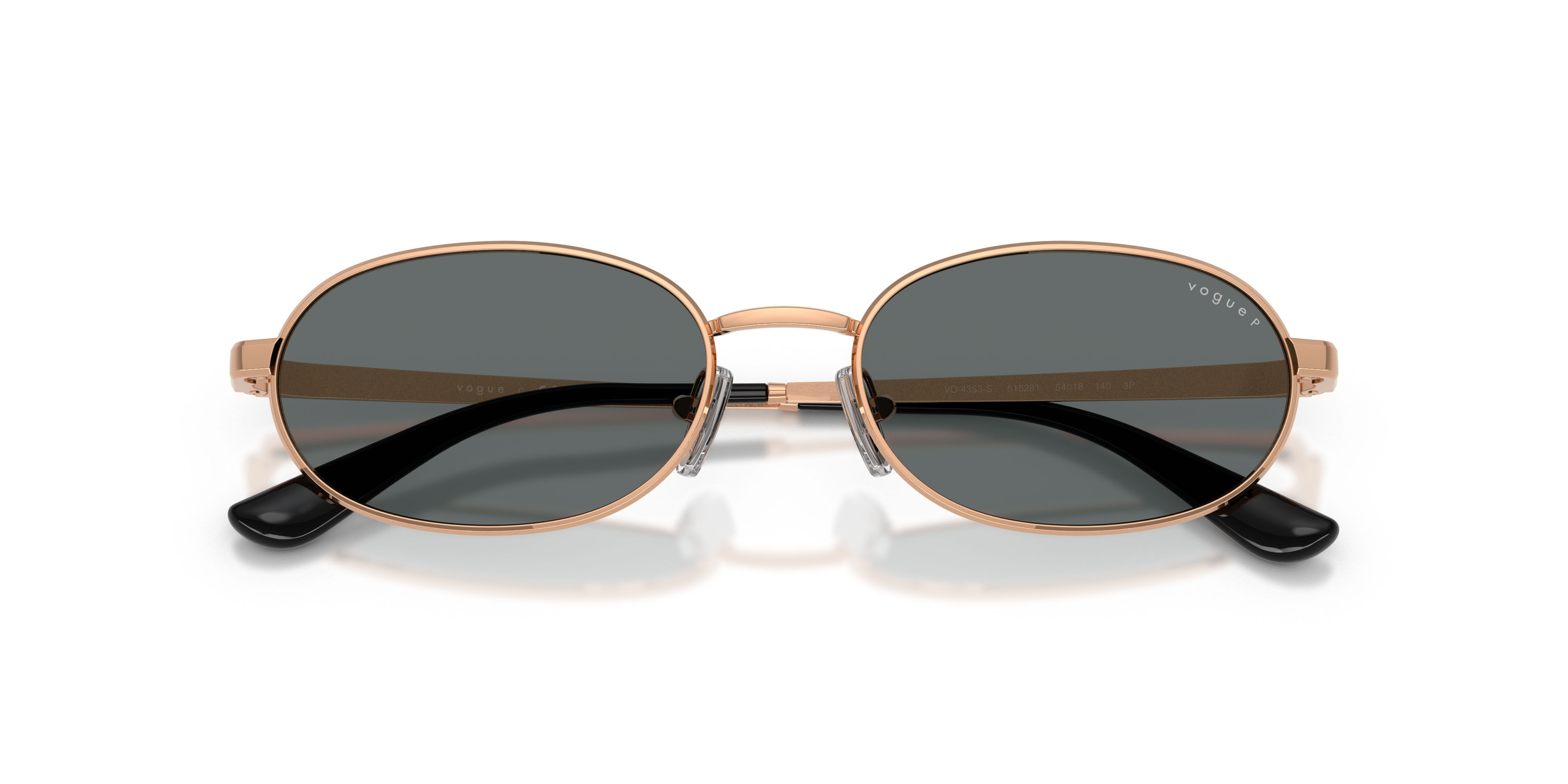 Sunglasses Vogue VO 4353S (515281) color oro rose shape oval lenses polar grigio scuro