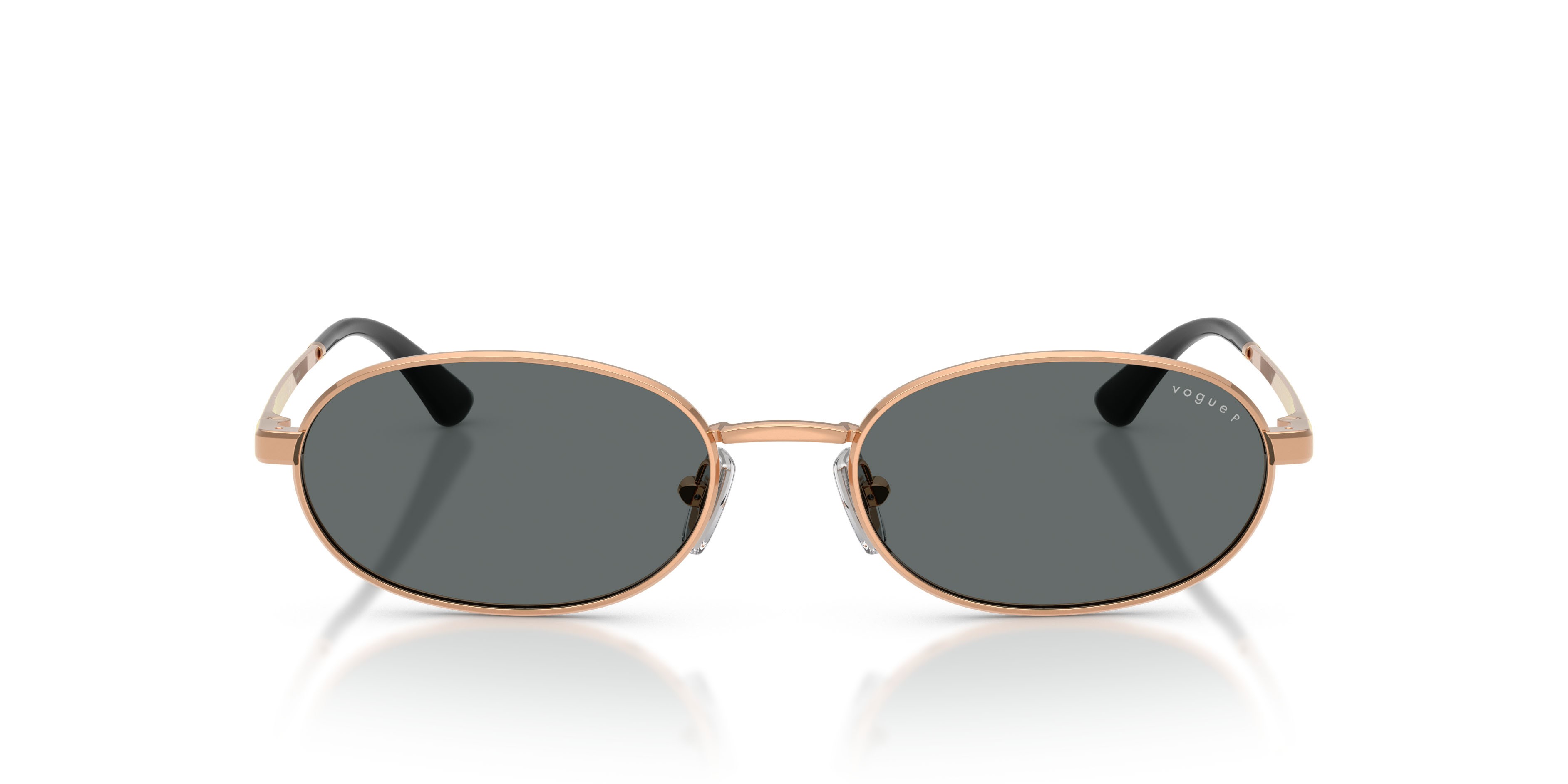 Sunglasses Vogue VO 4353S (515281) color oro rose shape oval lenses polar grigio scuro