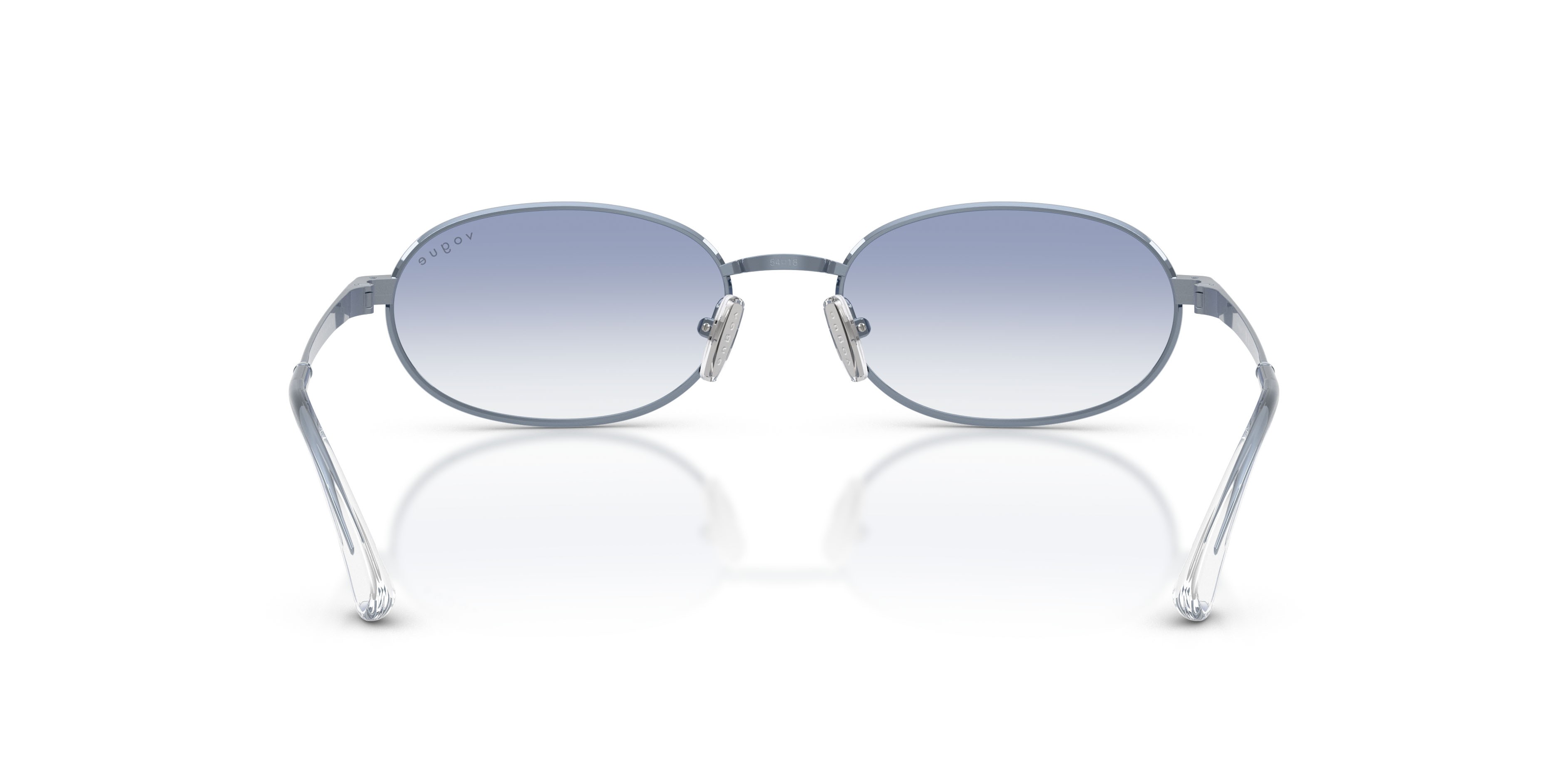 Occhiali da sole Vogue VO 4353S (521419) colore azzurro forma ovale lenti trasparente sfumato azzurro