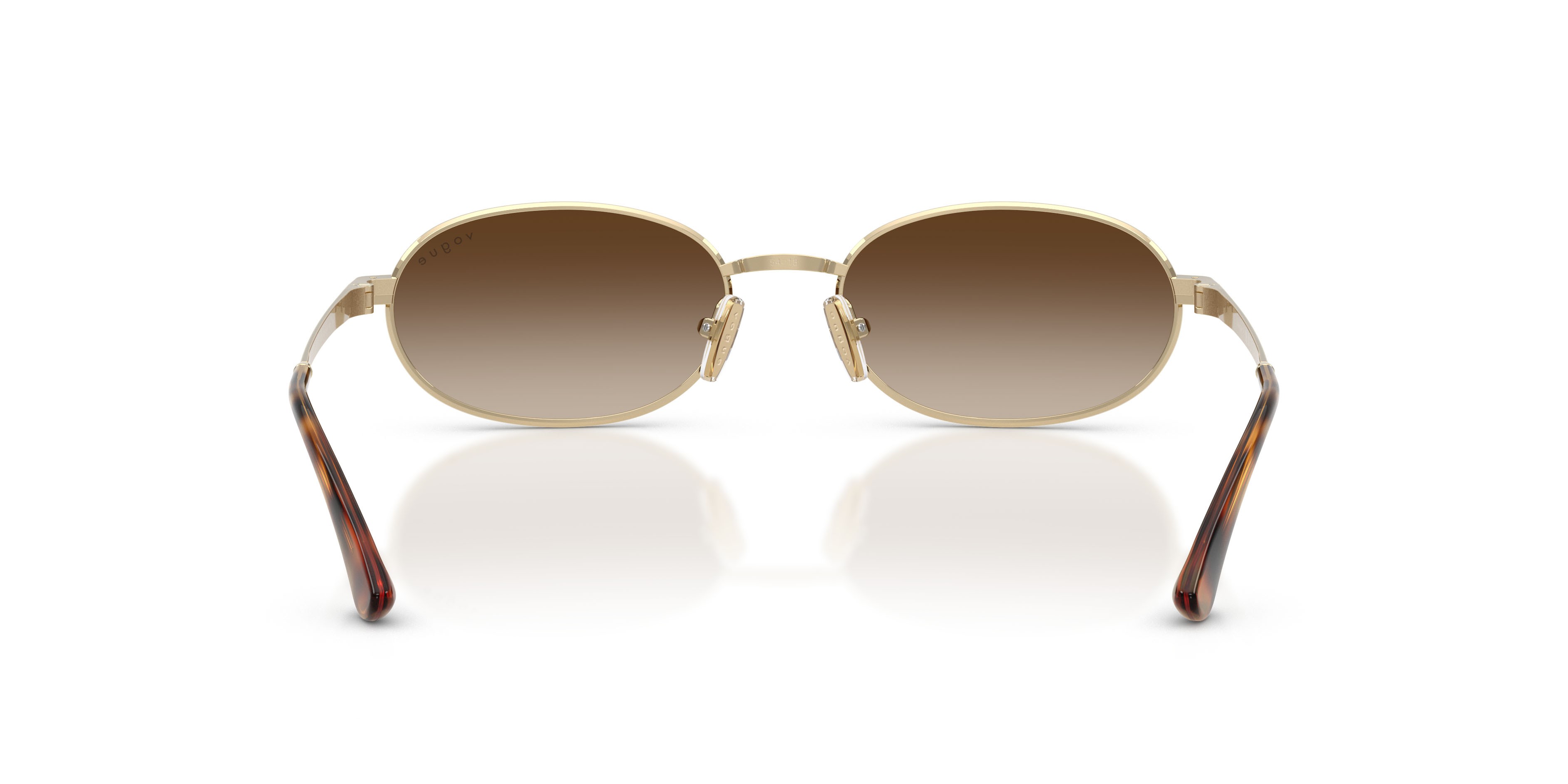 Occhiali da sole Vogue VO 4353S (848/13) colore oro pallido forma ovale lenti marrone sfumato
