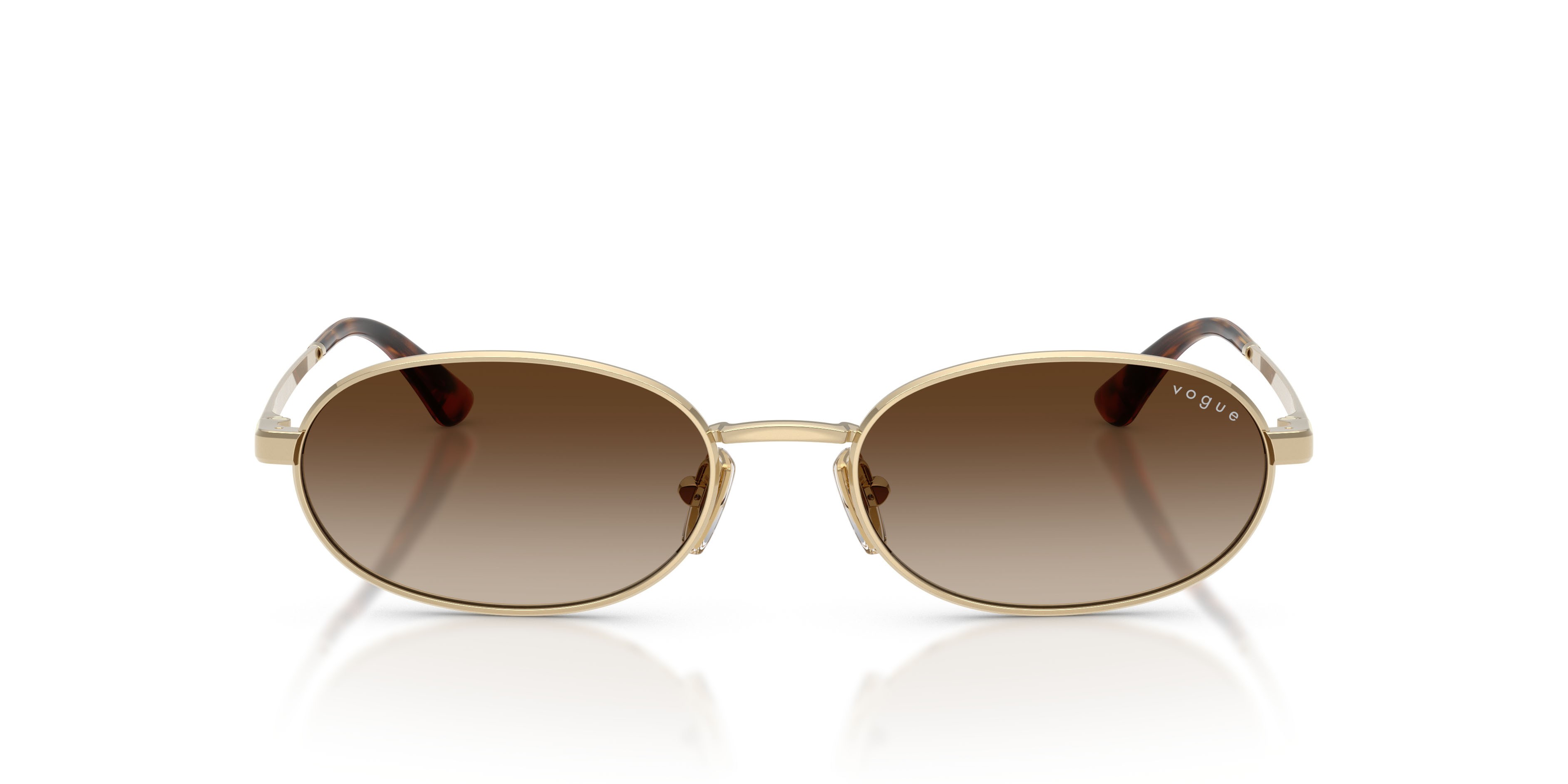 Occhiali da sole Vogue VO 4353S (848/13) colore oro pallido forma ovale lenti marrone sfumato