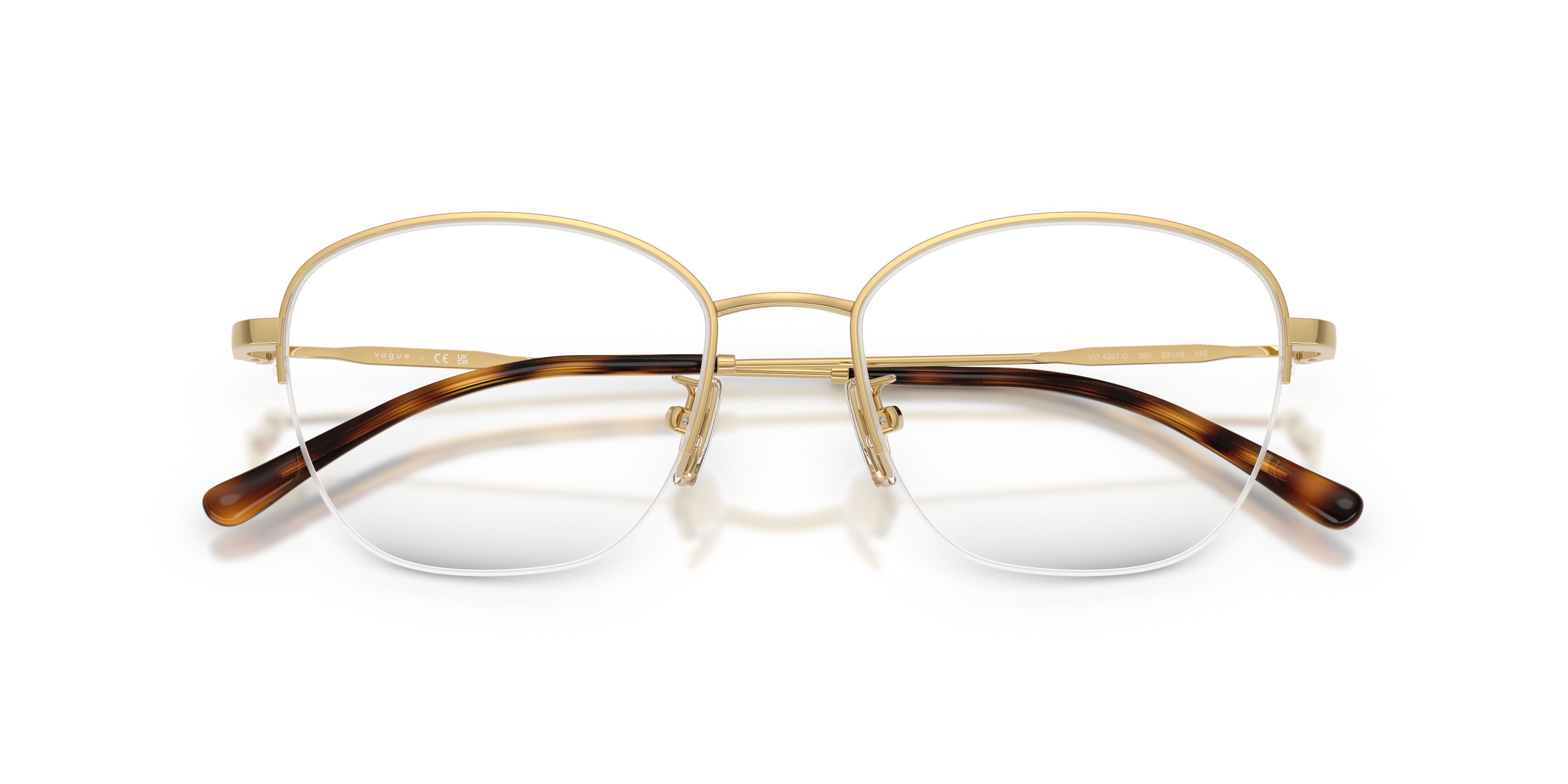 Occhiali da vista Vogue VO 4357D (280) colore oro forma irregolare lenti lente demo