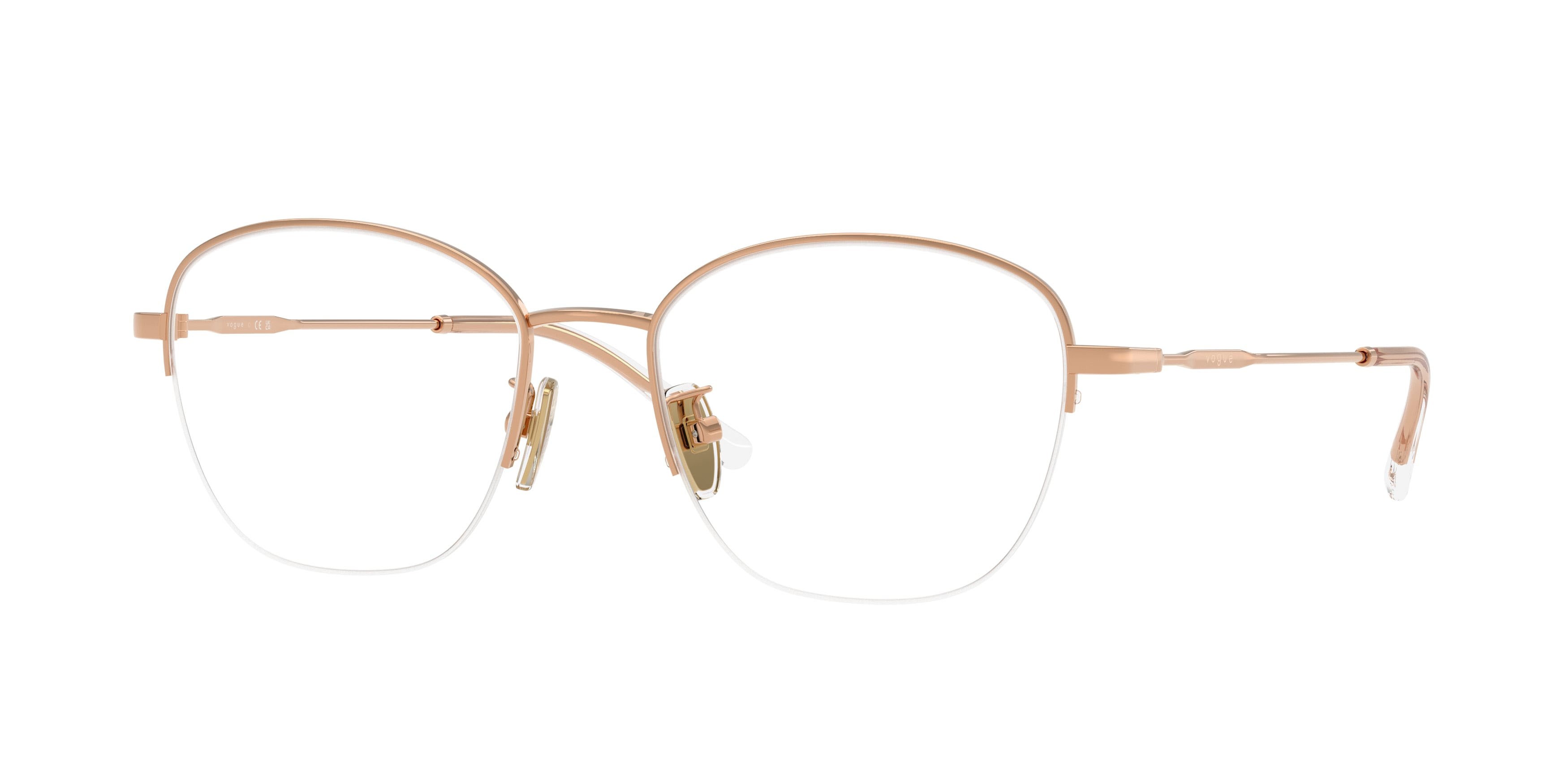 Eyeglasses Vogue VO 4357D (5152) color oro rose shape irregular lenses lente demo