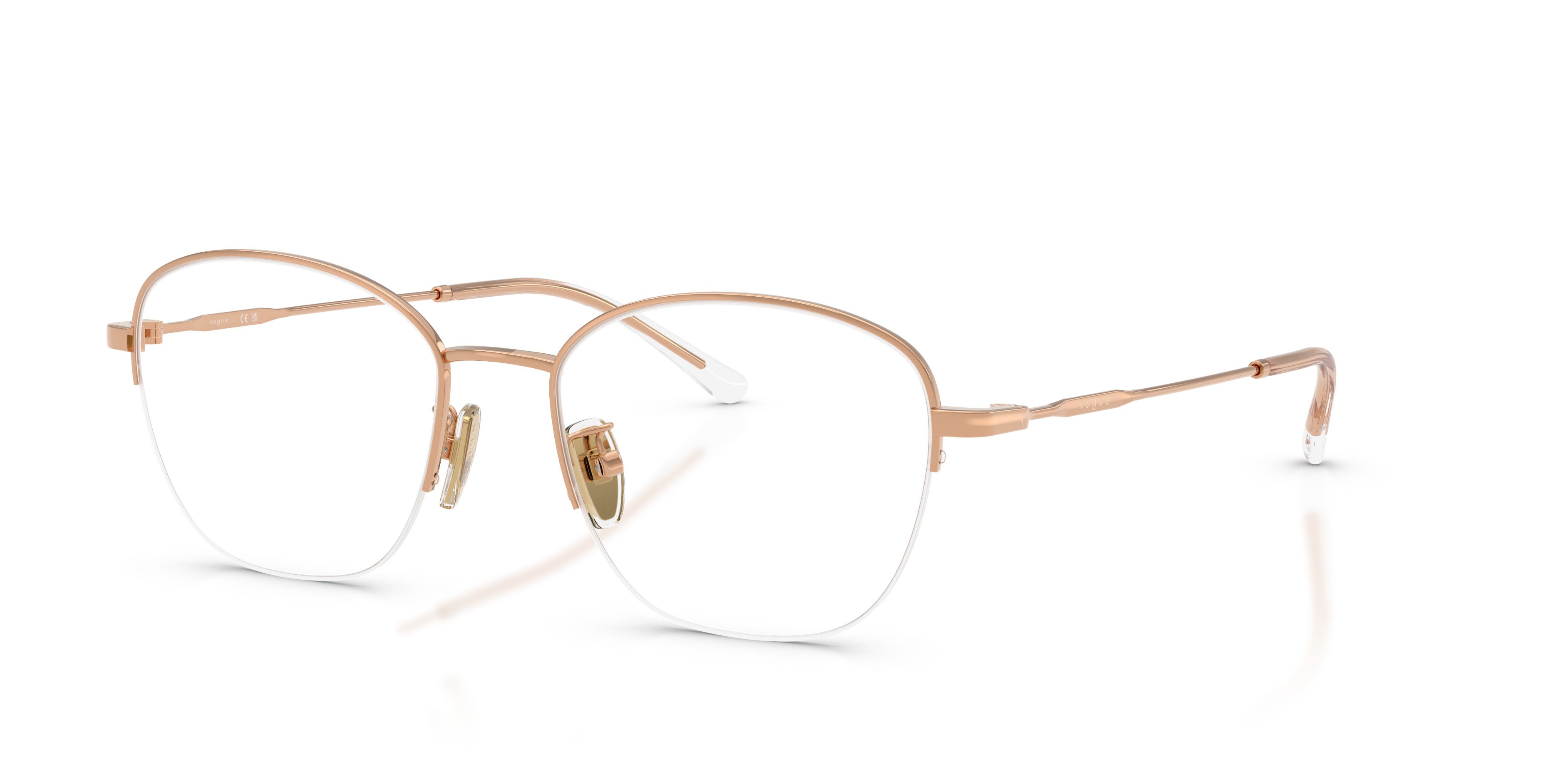 Eyeglasses Vogue VO 4357D (5152) color oro rose shape irregular lenses lente demo