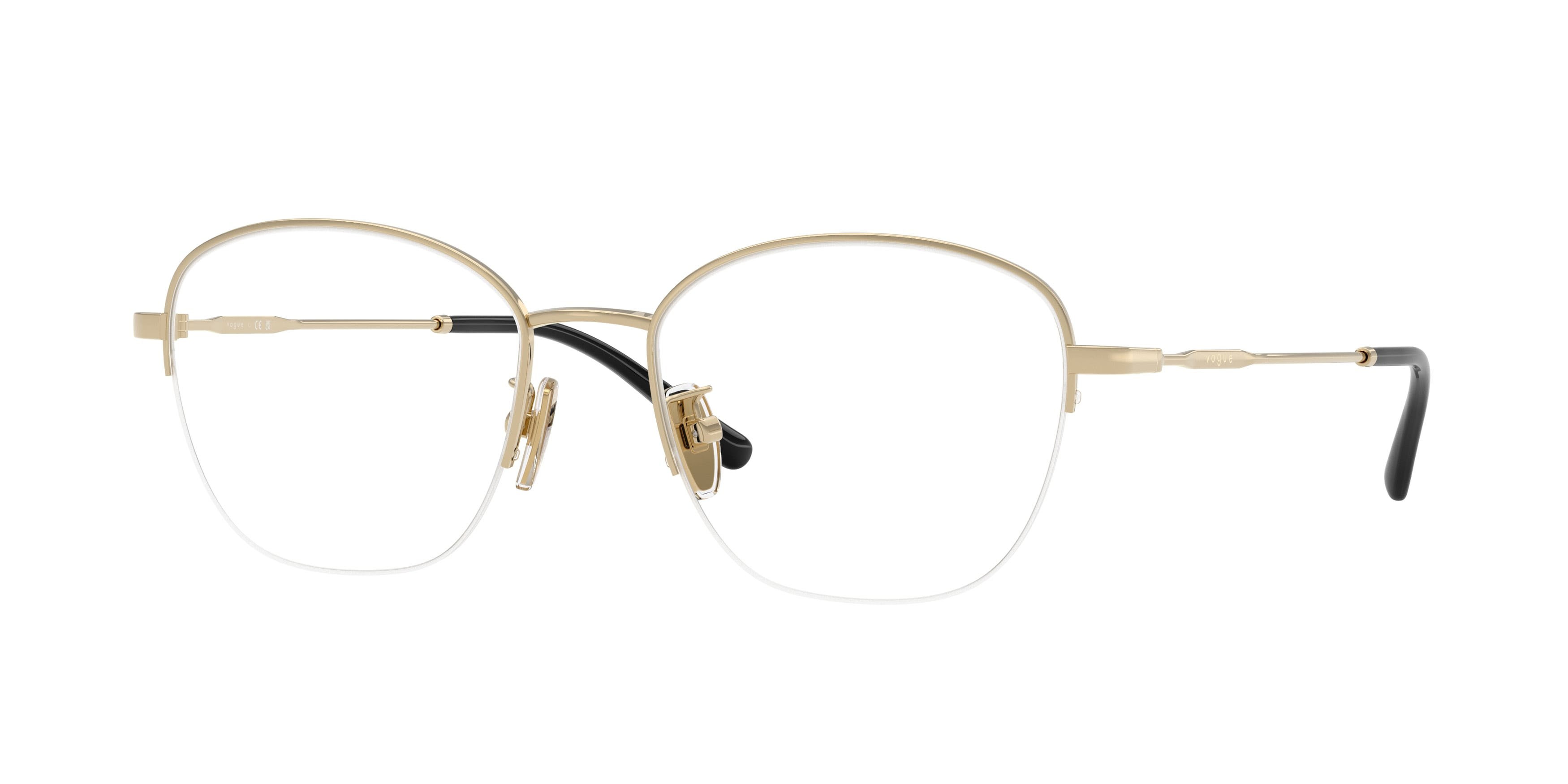 Eyeglasses Vogue VO 4357D (848) color oro pallido shape irregular lenses lente demo