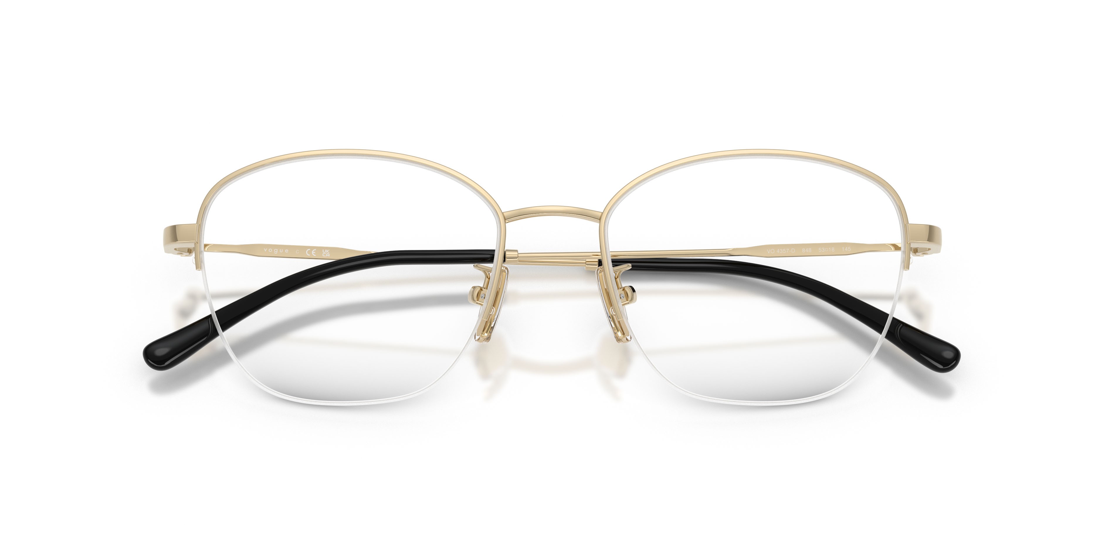 Eyeglasses Vogue VO 4357D (848) color oro pallido shape irregular lenses lente demo