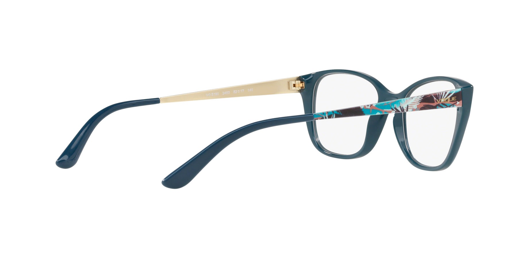 Brillen Vogue VO 5190 (2463) farbe verde petrolio form cat-eye gläser lente demo