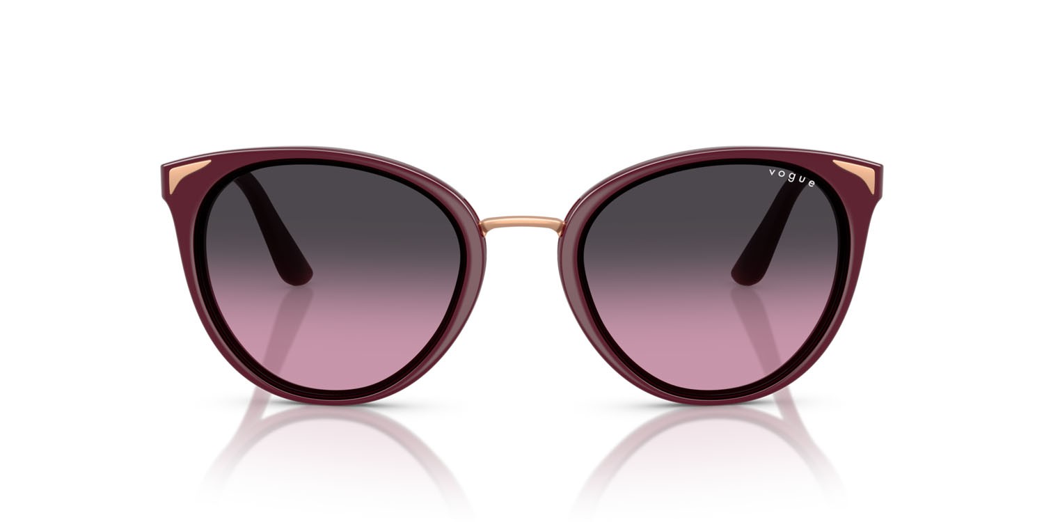 Sunglasses Vogue VO 5230S (287590) color ciliegia full shape butterfly lenses violetto sfumato grigio