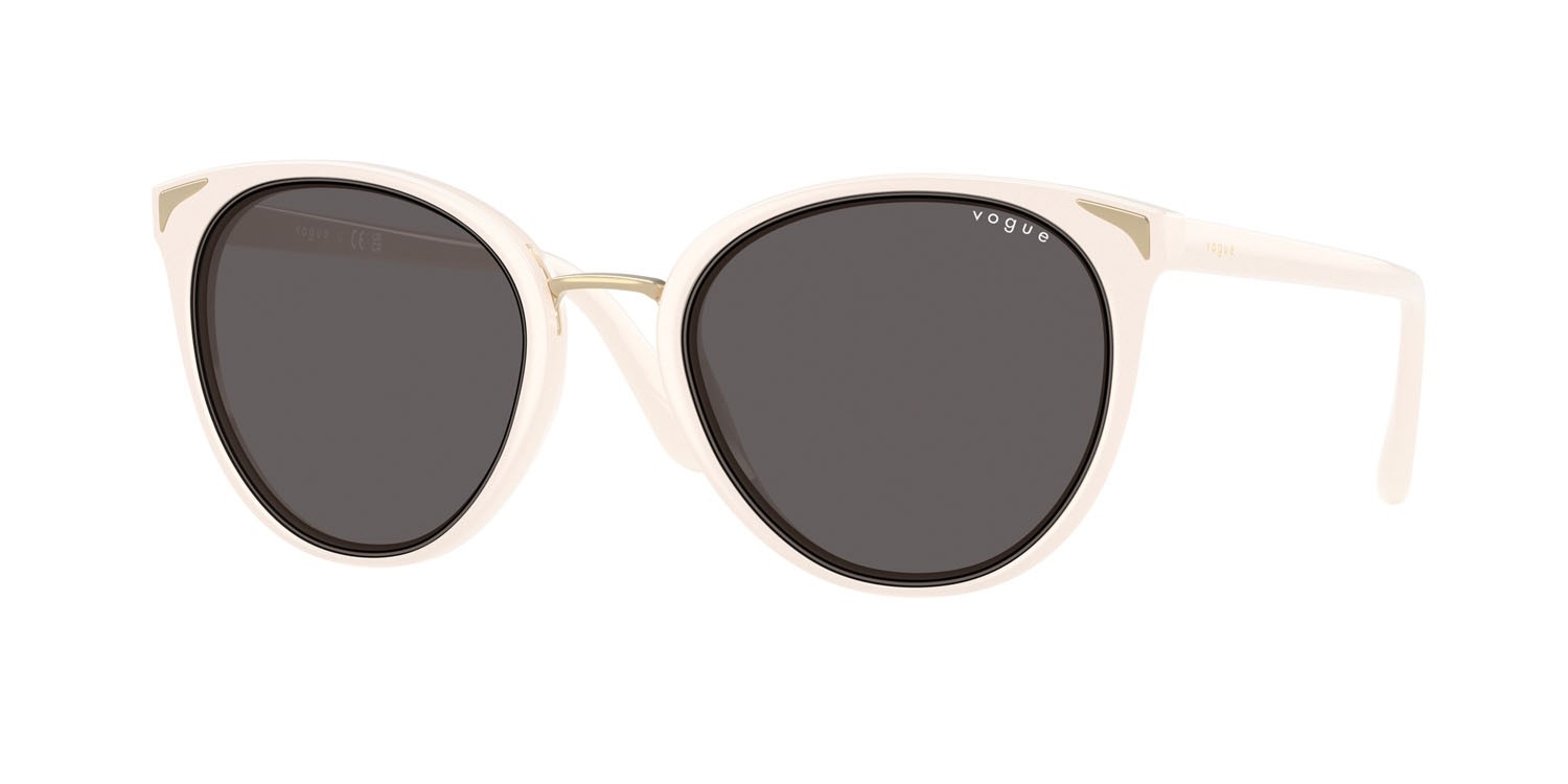 Occhiali da sole Vogue VO 5230S (312487) colore full ivory forma farfalla lenti nero/grigio fumo