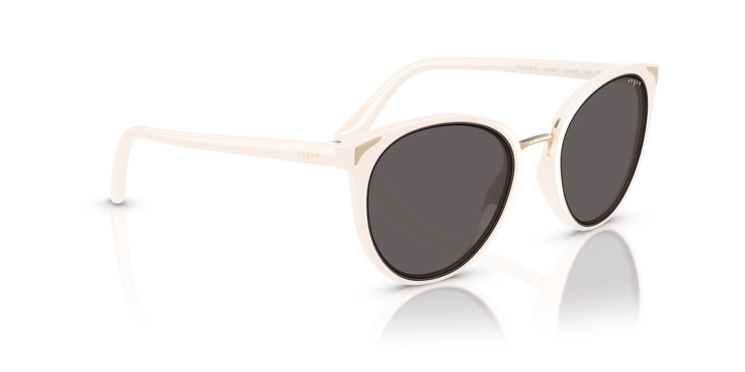 Occhiali da sole Vogue VO 5230S (312487) colore full ivory forma farfalla lenti nero/grigio fumo