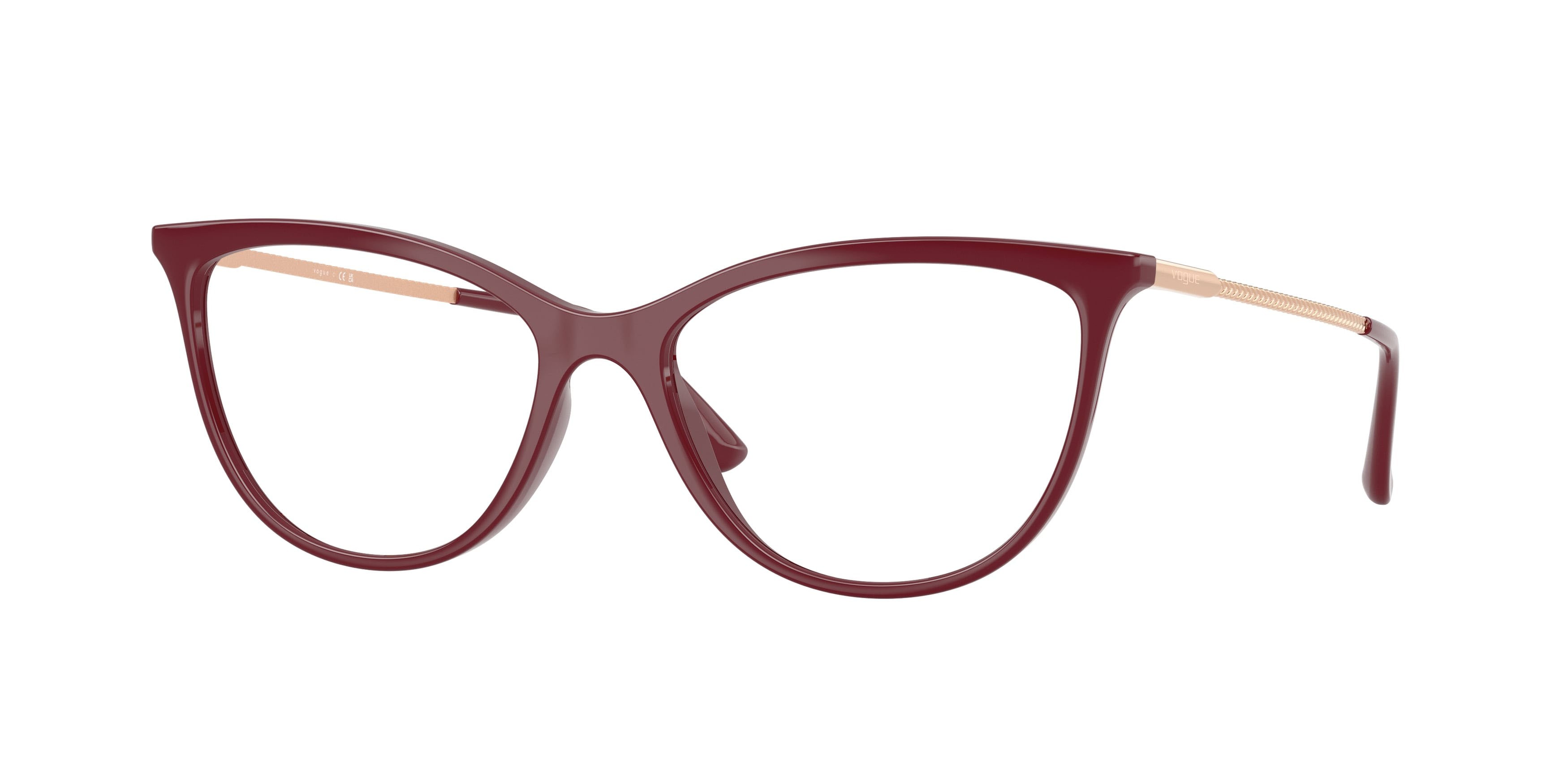 Eyeglasses Vogue VO 5239 (2875) color ciliegia full shape cat eye lenses lente demo
