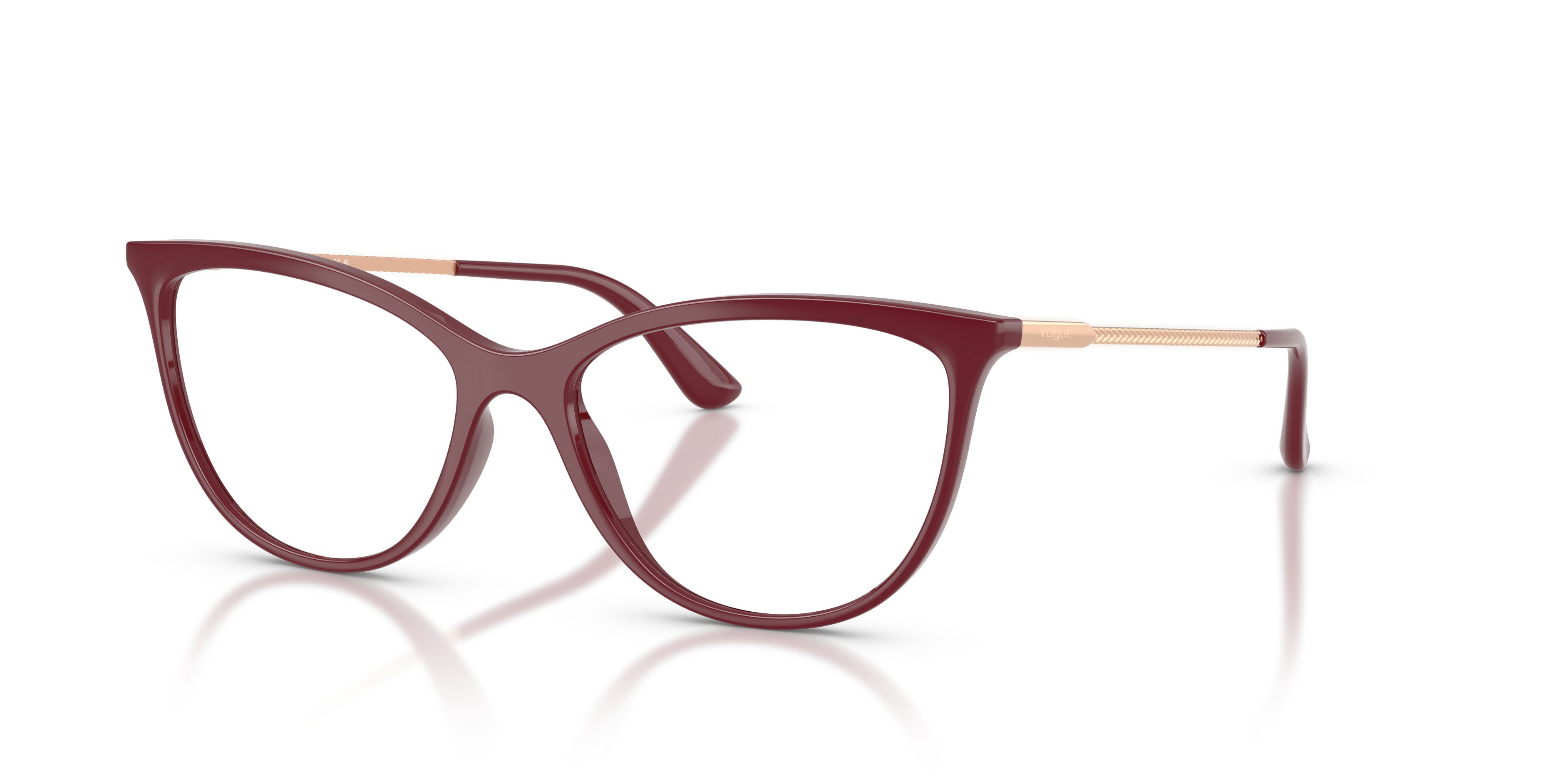 Eyeglasses Vogue VO 5239 (2875) color ciliegia full shape cat eye lenses lente demo