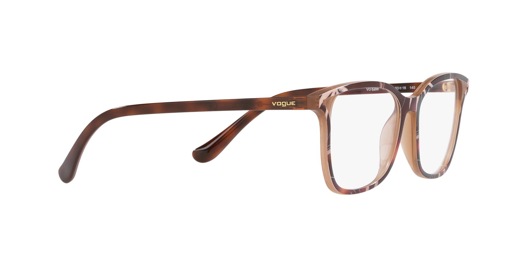 Brillen Vogue VO 5256 (2695) farbe top havana/beige form rechteckig gläser lente demo