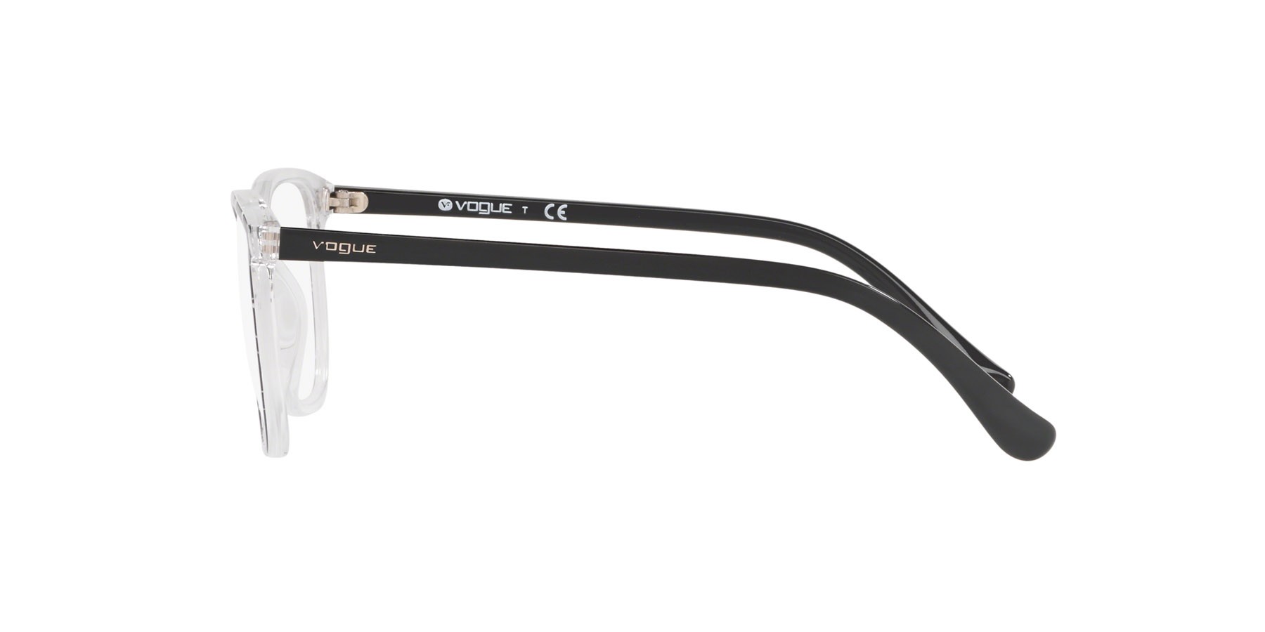 Brillen Vogue VO 5256 (2698) farbe top nero/texture white trasparente form rechteckig gläser lente demo