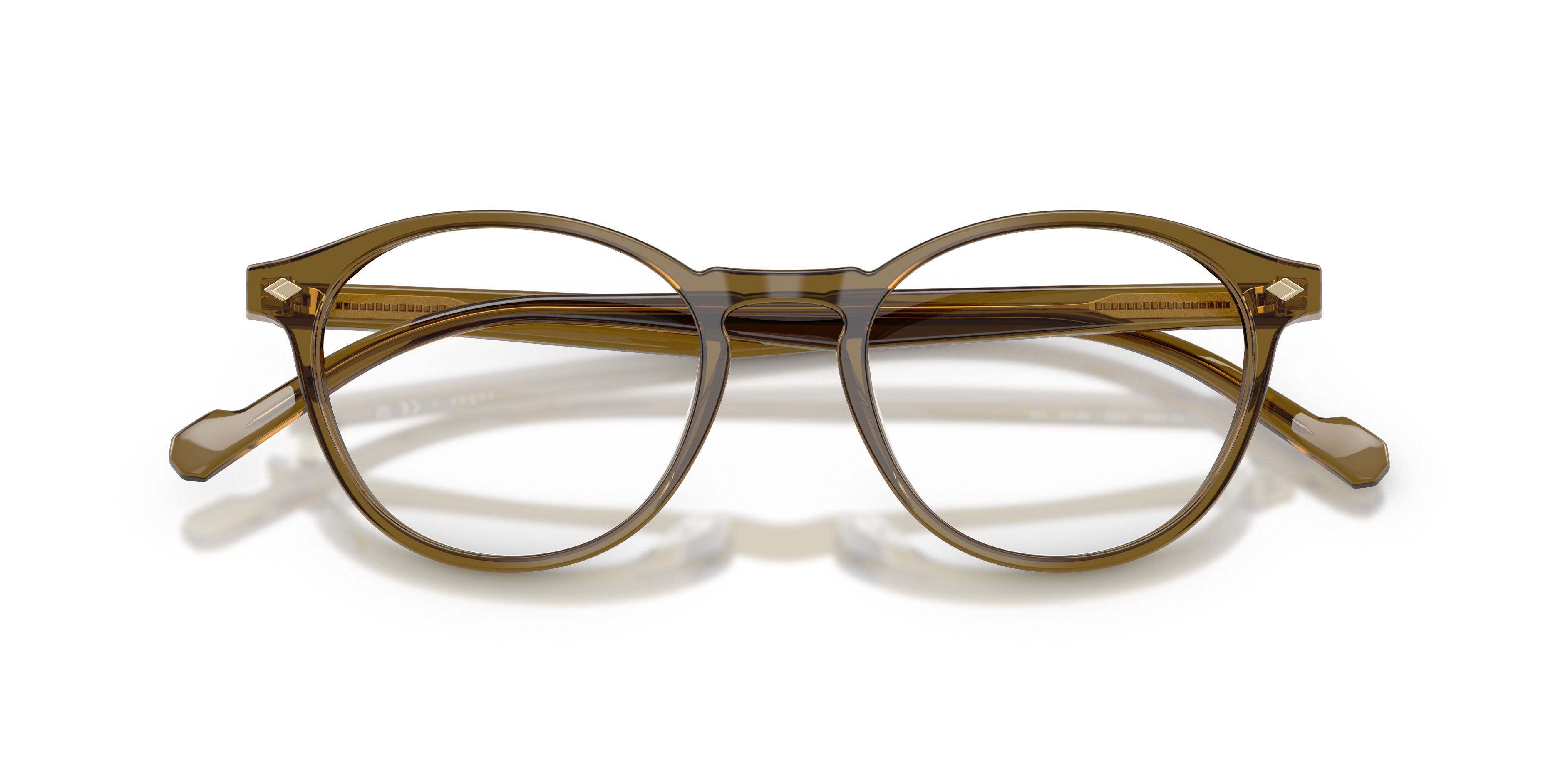 Eyeglasses Vogue VO 5326 (3260) color verde oliva trasparente shape oval lenses lente demo