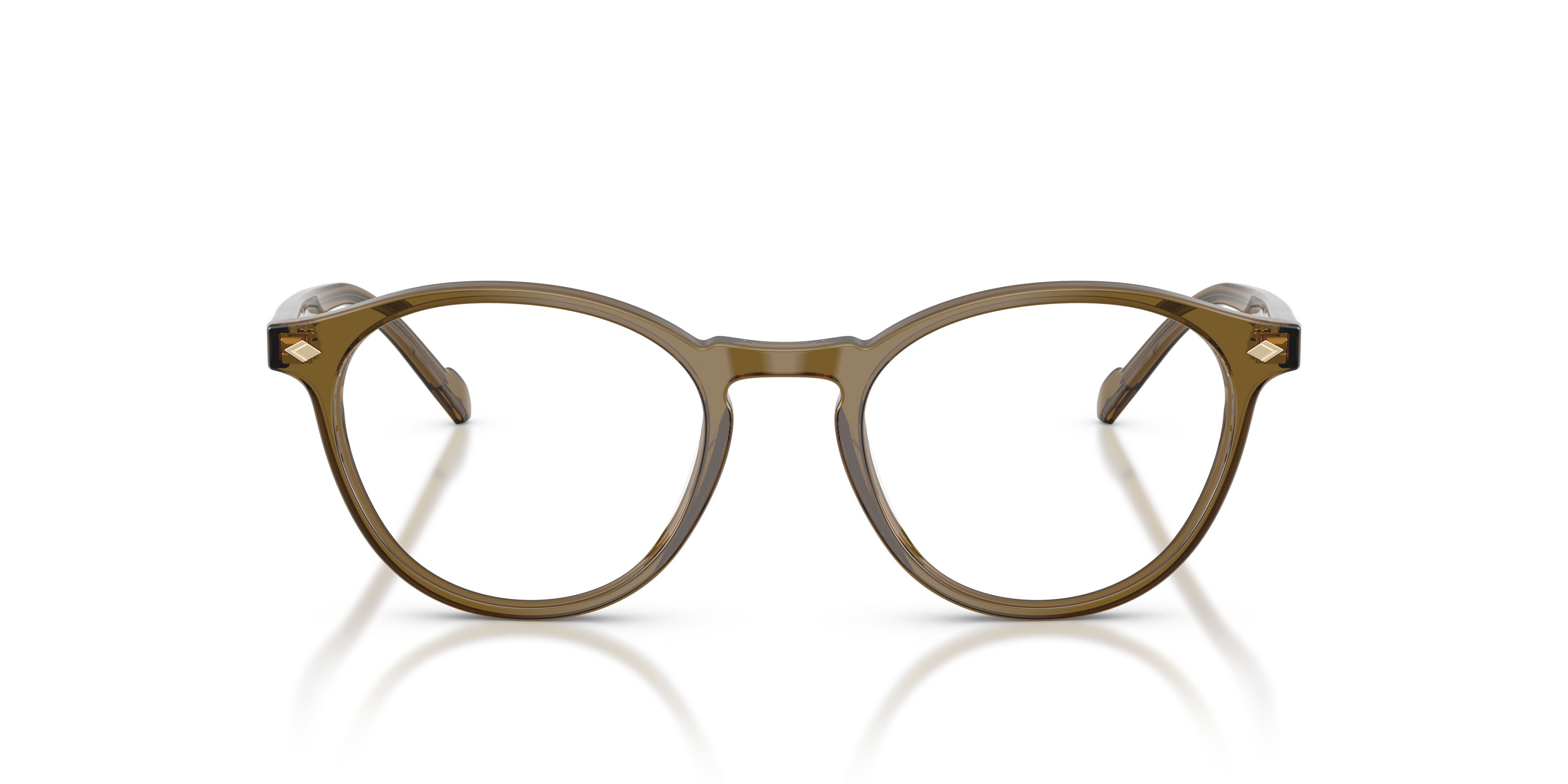 Eyeglasses Vogue VO 5326 (3260) color verde oliva trasparente shape oval lenses lente demo