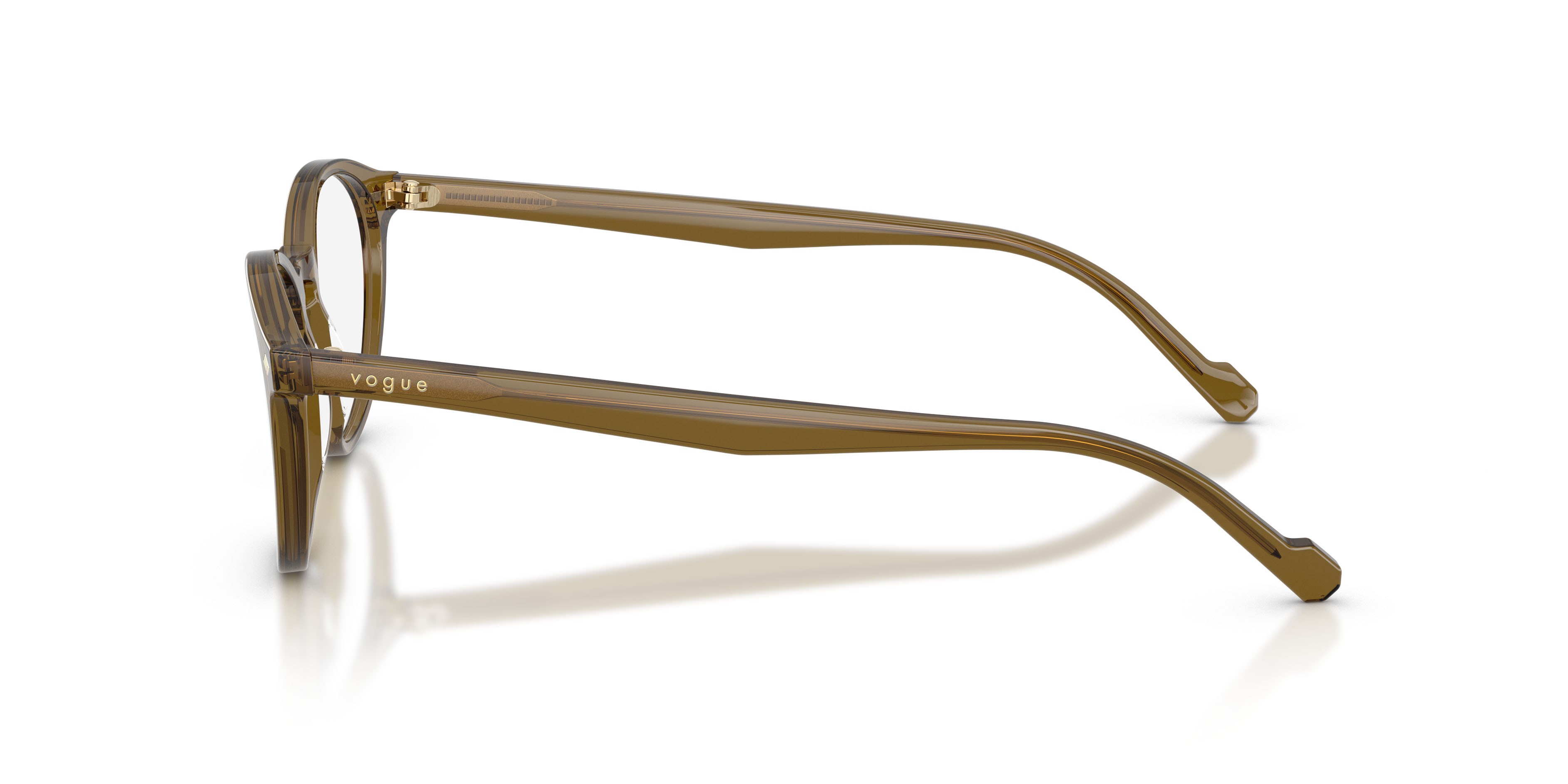 Eyeglasses Vogue VO 5326 (3260) color verde oliva trasparente shape oval lenses lente demo