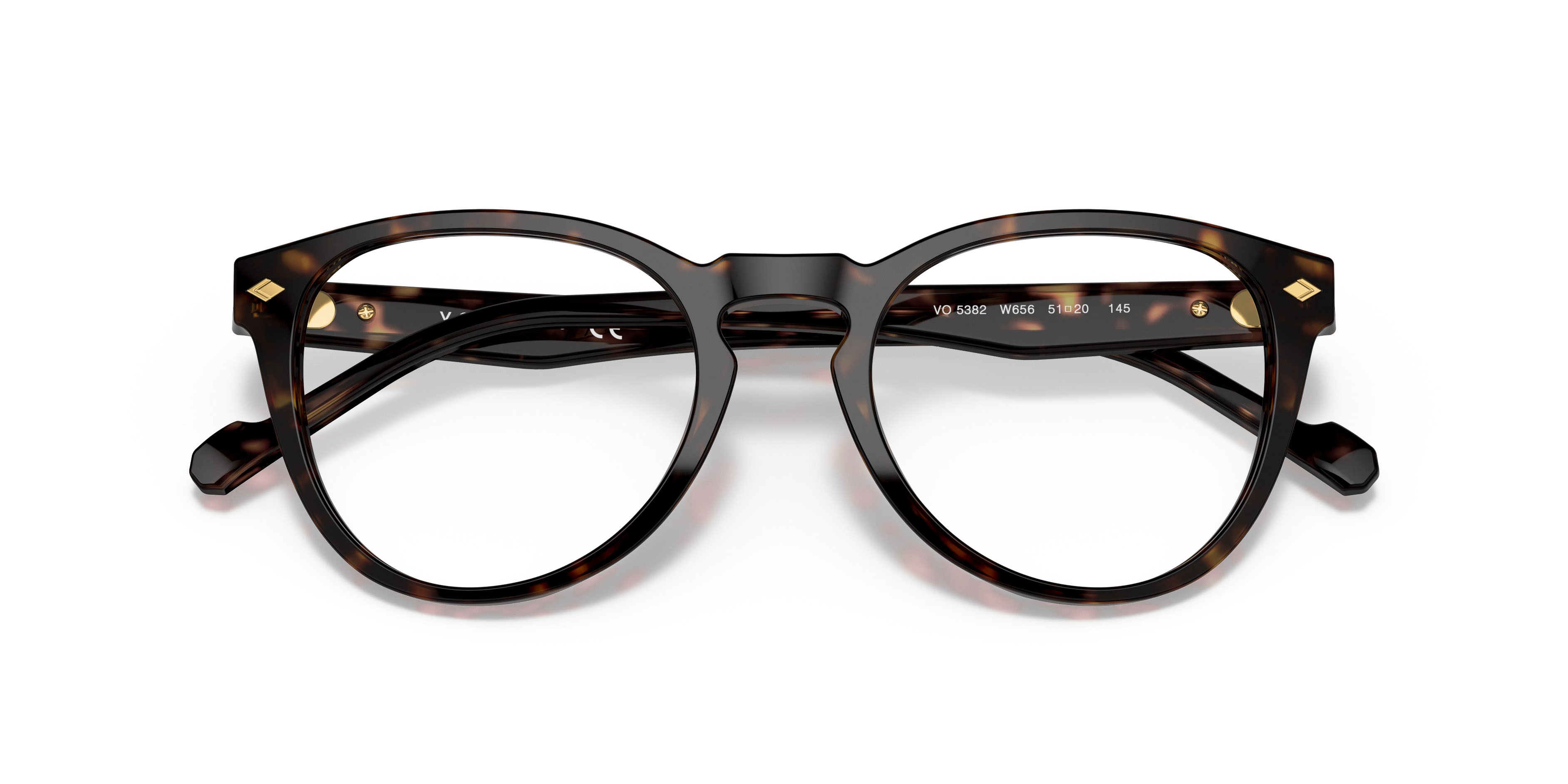Brillen Vogue VO 5382 (W656) farbe havana scuro form pantos gläser lente demo