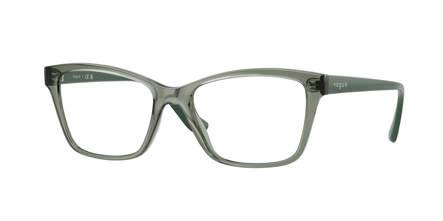 Eyeglasses Vogue VO 5420 (3086) color verde germano reale trasparente shape square lenses lente demo