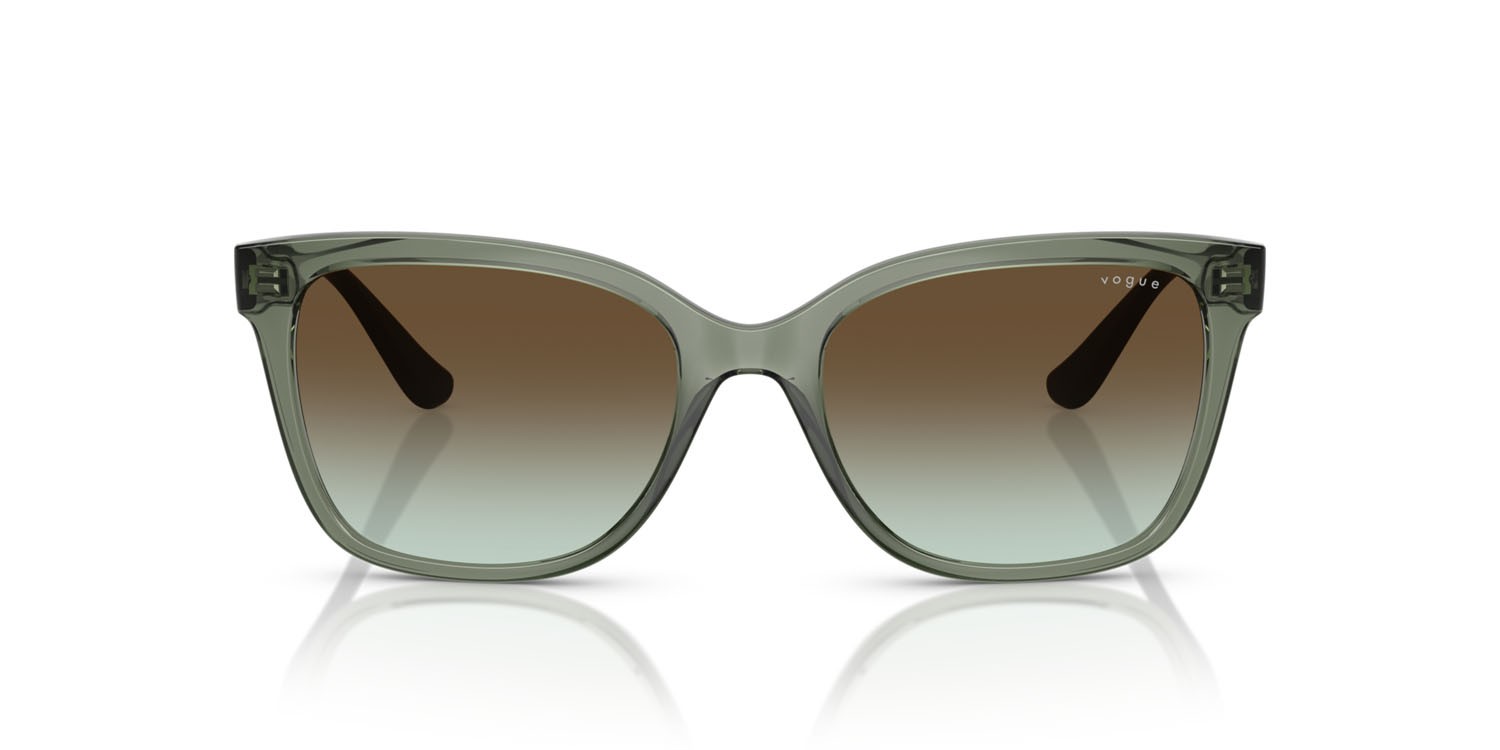Sunglasses Vogue VO 5426S (3086E8) color verde germano reale trasparente shape square lenses verde sfumato marrone
