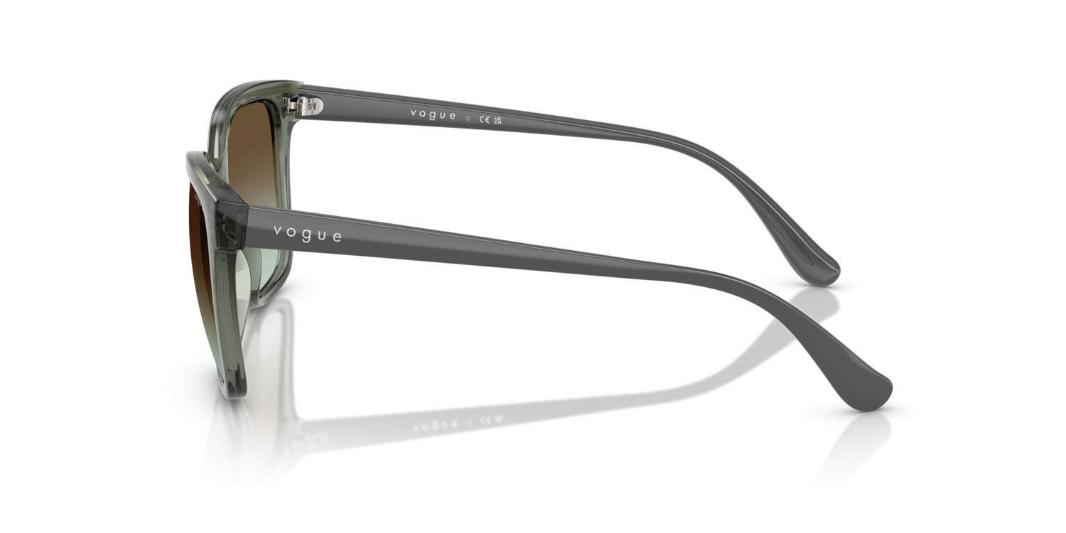 Sunglasses Vogue VO 5426S (3086E8) color verde germano reale trasparente shape square lenses verde sfumato marrone