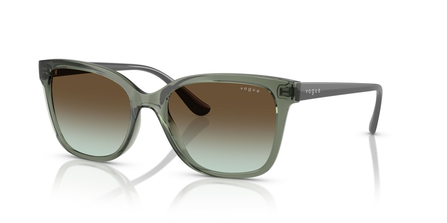 Sunglasses Vogue VO 5426S (3086E8) color verde germano reale trasparente shape square lenses verde sfumato marrone