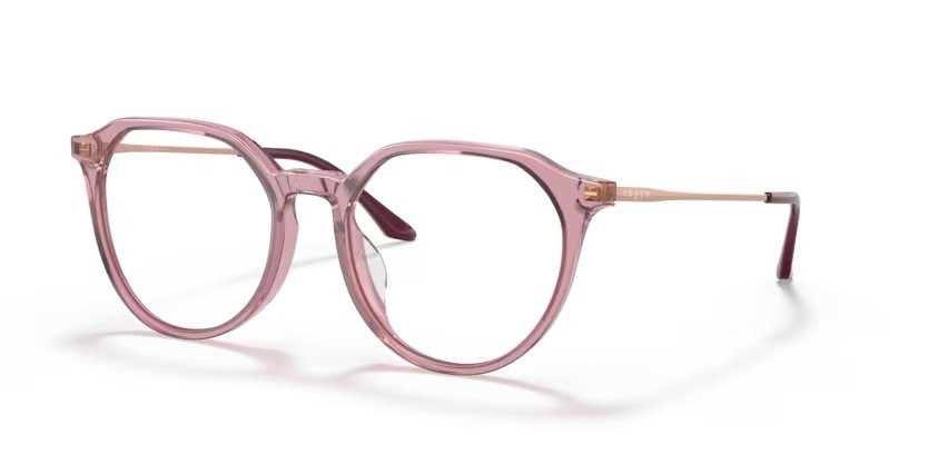 Eyeglasses Vogue VO 5430D (2798) color rosso ciliegia trasparente shape irregular lenses lente demo