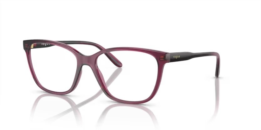 Eyeglasses Vogue VO 5518 (2989) color rosso ciliegia scuro trasparente shape square lenses lente demo