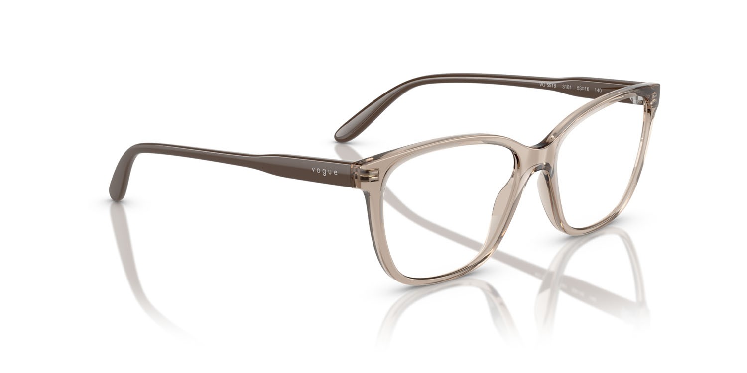 Eyeglasses Vogue VO 5518 (3181) color marrone chiaro trasparente shape square lenses lente demo