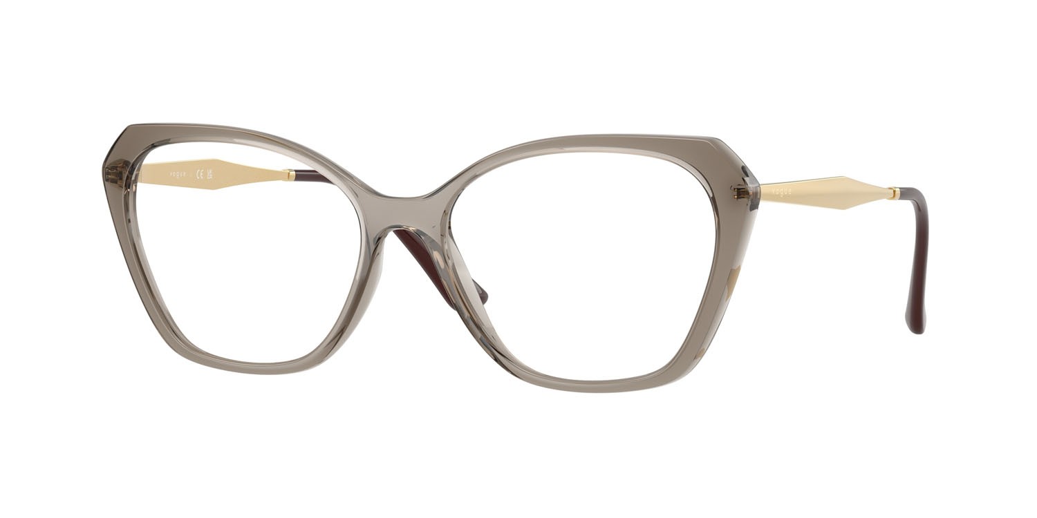 Eyeglasses Vogue VO 5522 (3156) color marrone trasparente shape irregular lenses lente demo