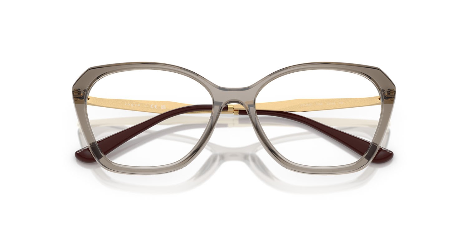 Eyeglasses Vogue VO 5522 (3156) color marrone trasparente shape irregular lenses lente demo