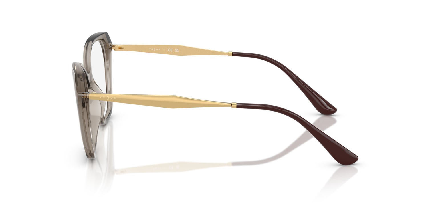 Eyeglasses Vogue VO 5522 (3156) color marrone trasparente shape irregular lenses lente demo