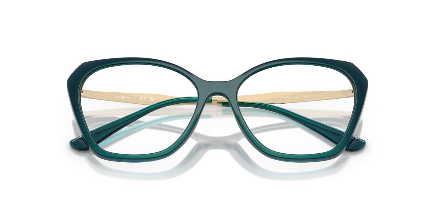 Eyeglasses Vogue VO 5522 (3224) color top blu/ottanio trasparente shape irregular lenses lente demo