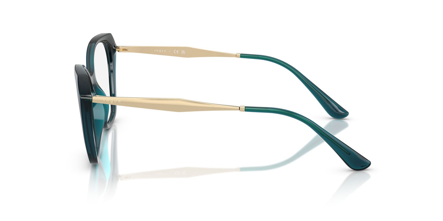 Eyeglasses Vogue VO 5522 (3224) color top blu/ottanio trasparente shape irregular lenses lente demo