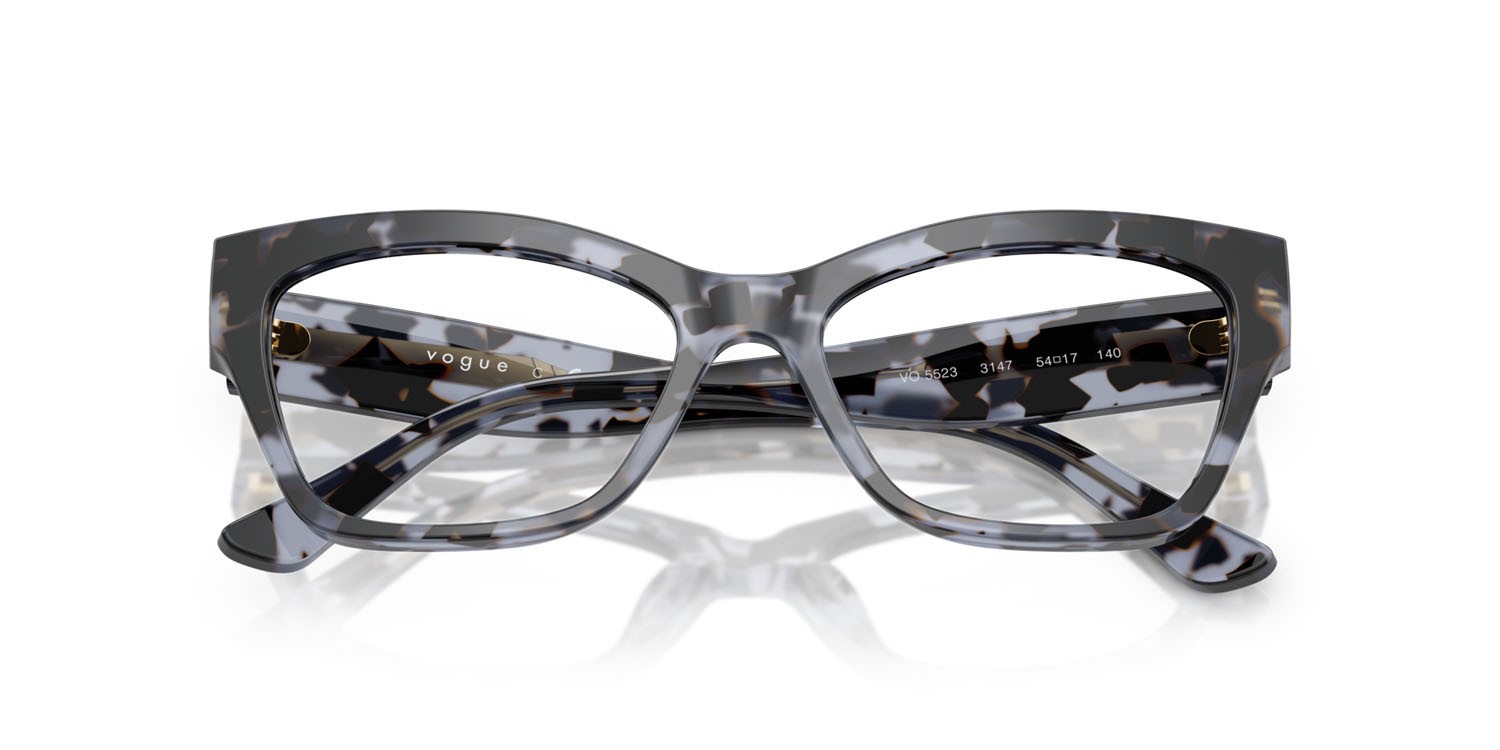 Eyeglasses Vogue VO 5523 (3147) color blu tartarugato shape cat eye lenses lente demo
